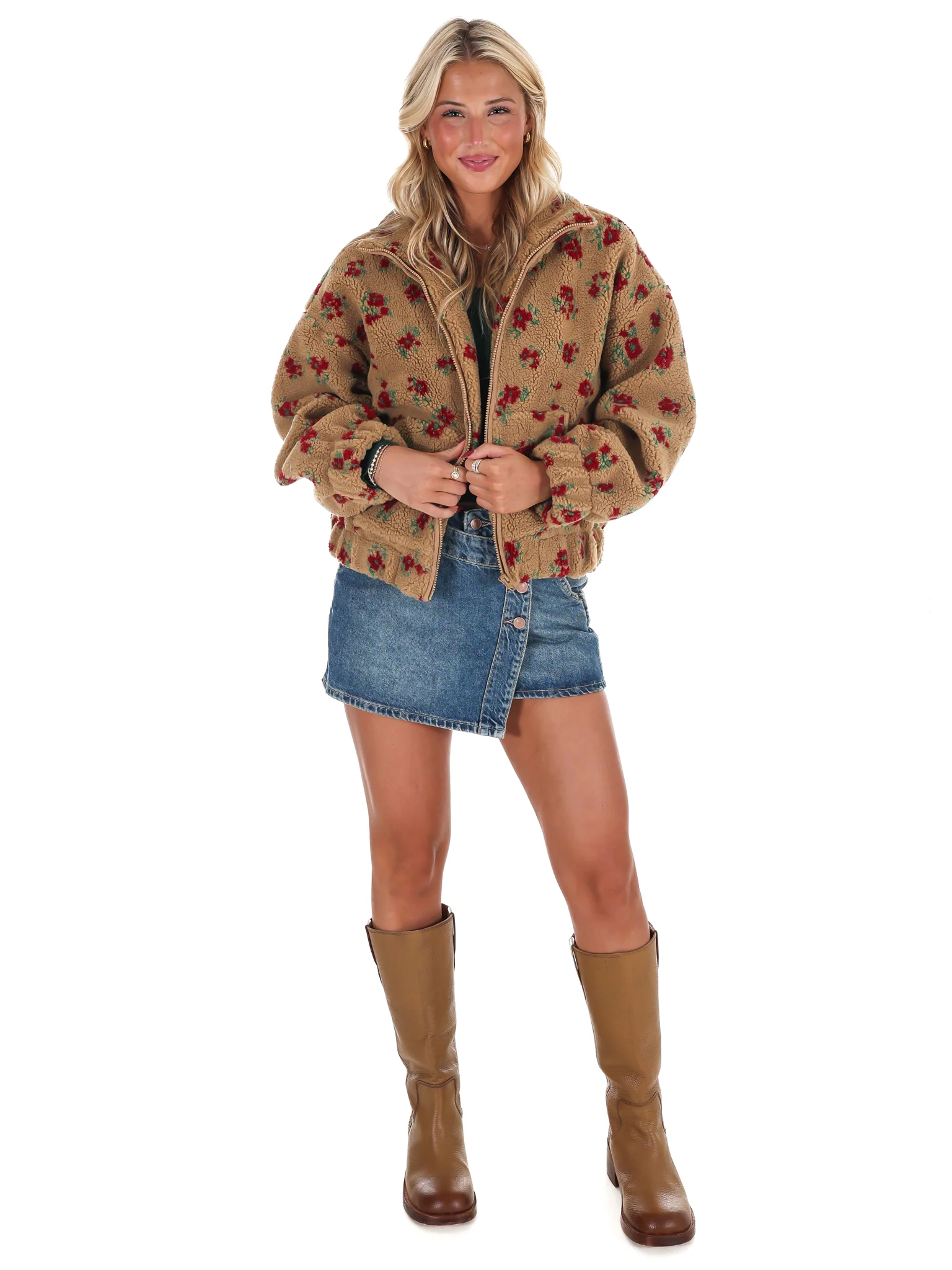 Floral Print Sherpa Jacket Doorbuster - Image 2