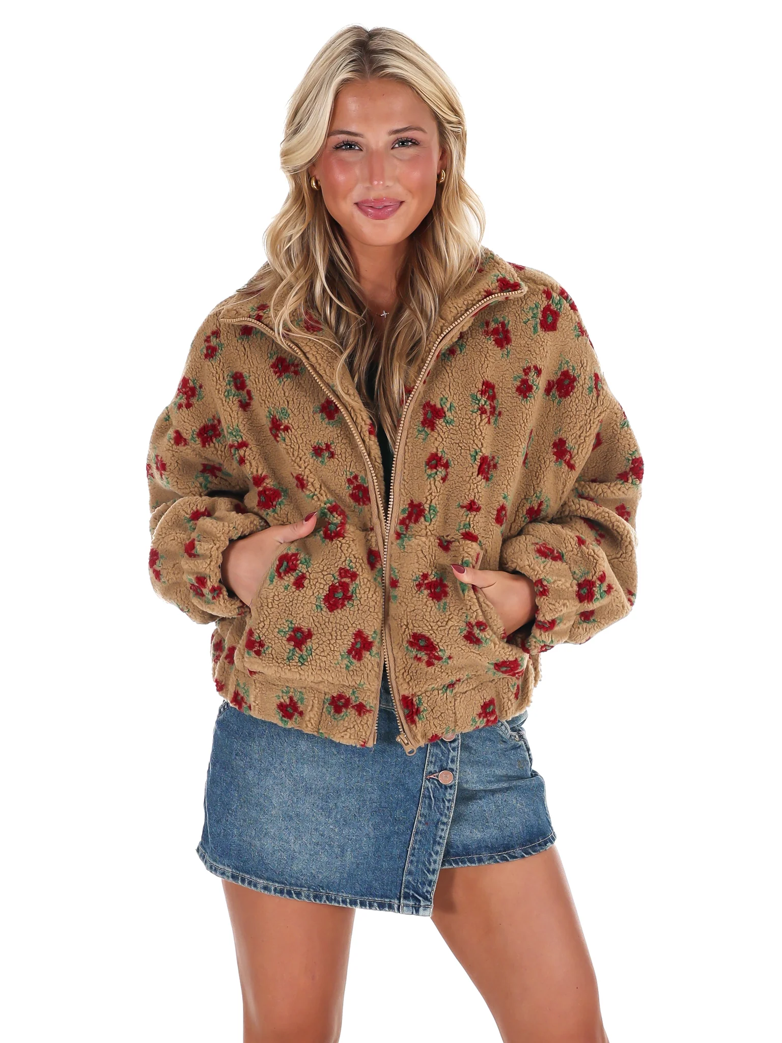 Floral Print Sherpa Jacket Doorbuster - Image 3
