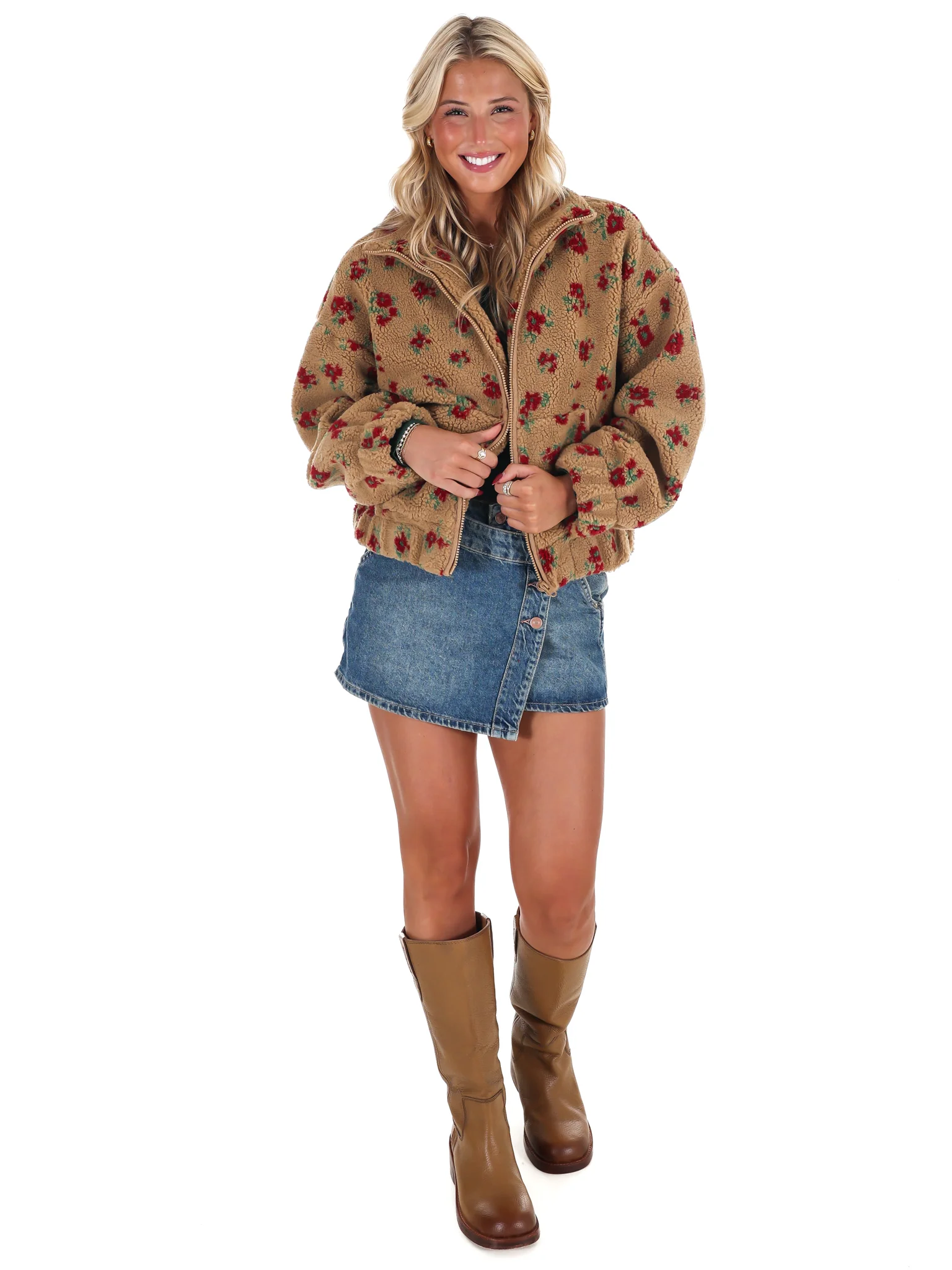 Floral Print Sherpa Jacket Doorbuster - Image 4