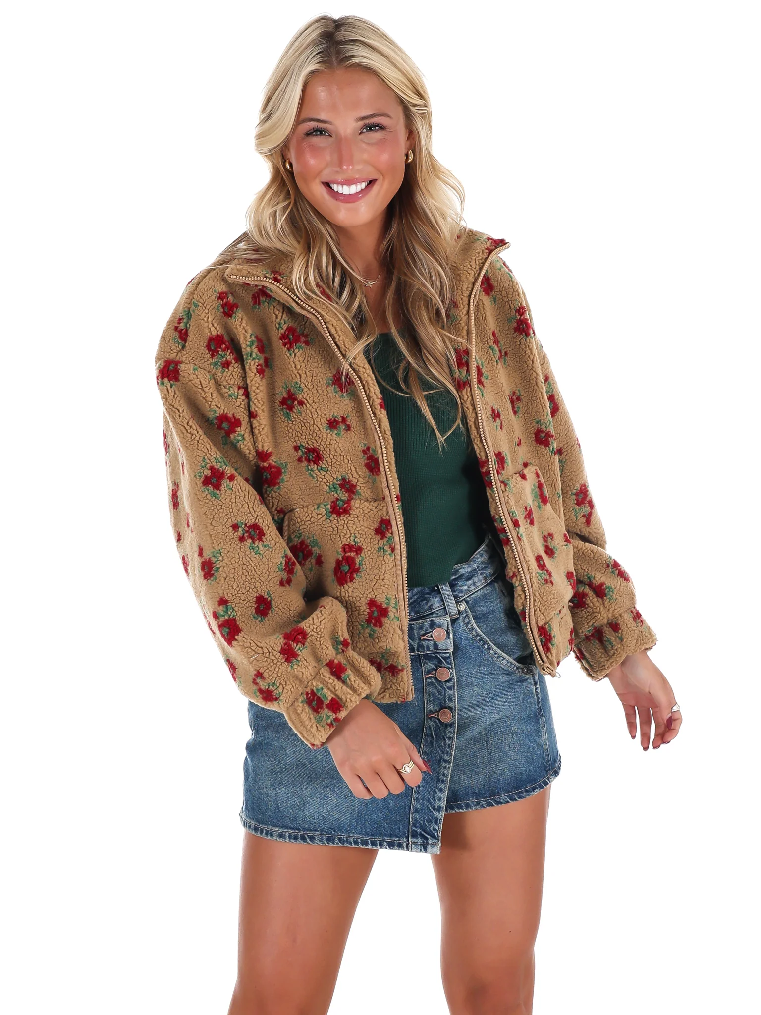 Floral Print Sherpa Jacket Doorbuster - Image 5