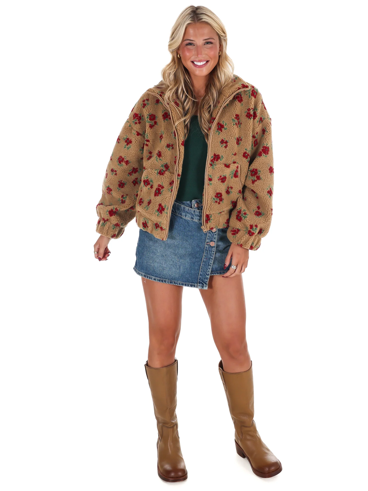 Floral Print Sherpa Jacket Doorbuster - Image 6
