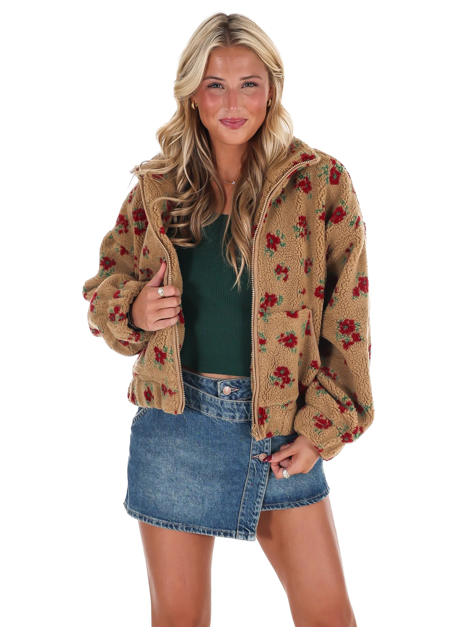 Floral Print Sherpa Jacket Doorbuster - Image 7