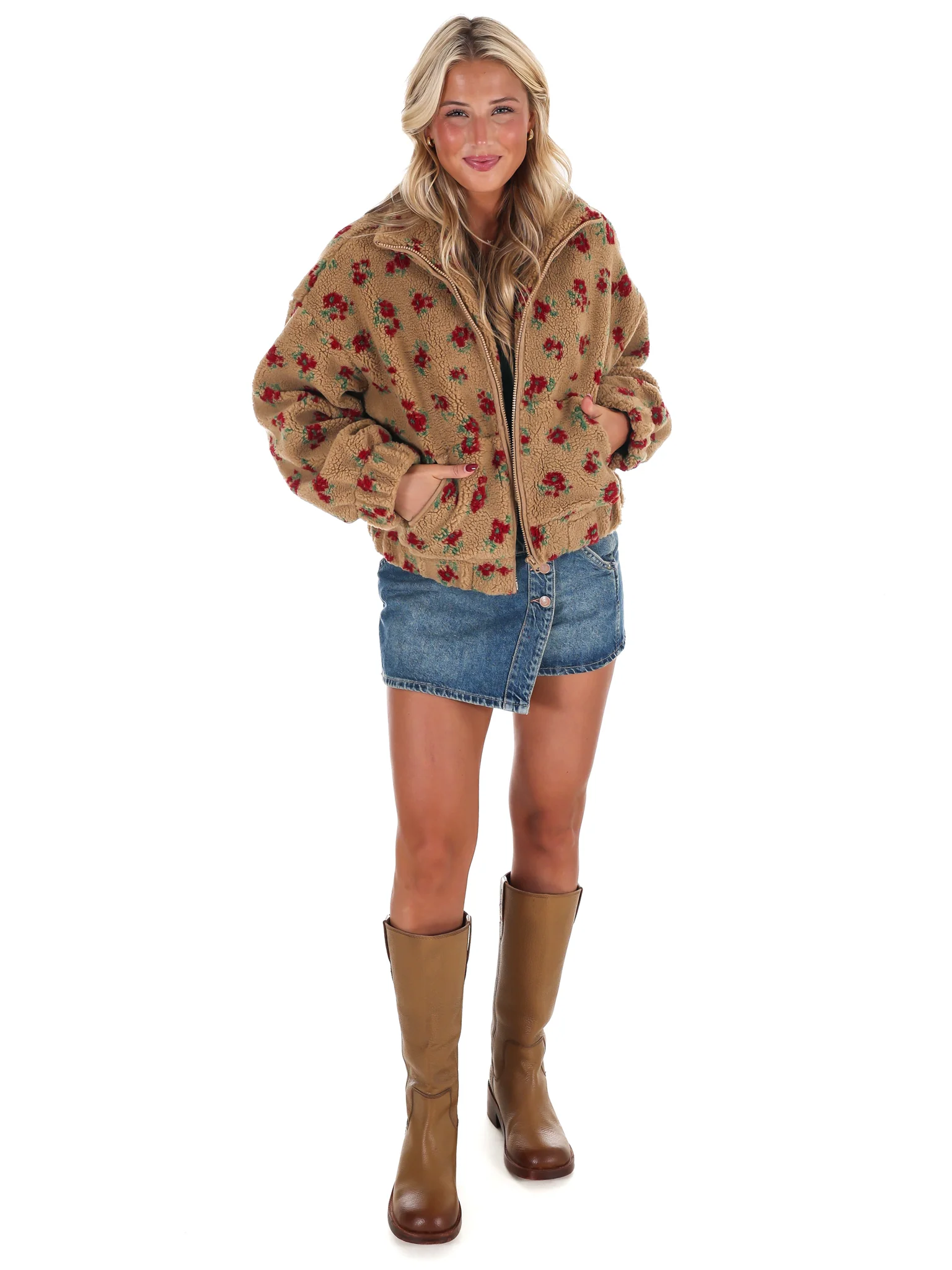 Floral Print Sherpa Jacket Doorbuster - Image 8