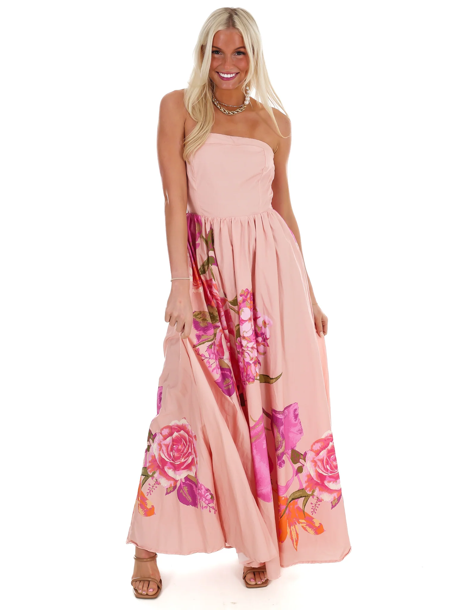 Flower Market Strapless Maxi Dress - Image 3