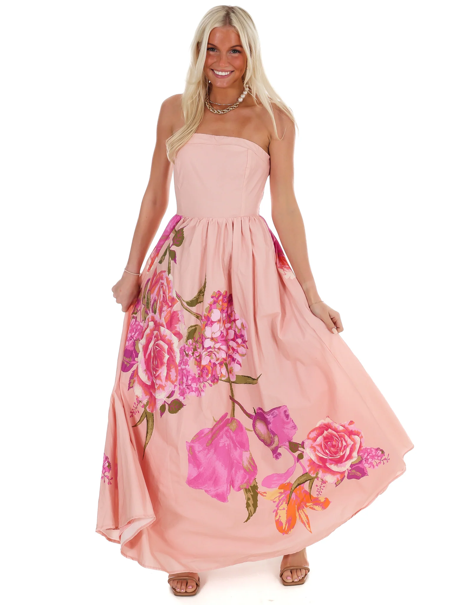 Flower Market Strapless Maxi Dress - Image 4