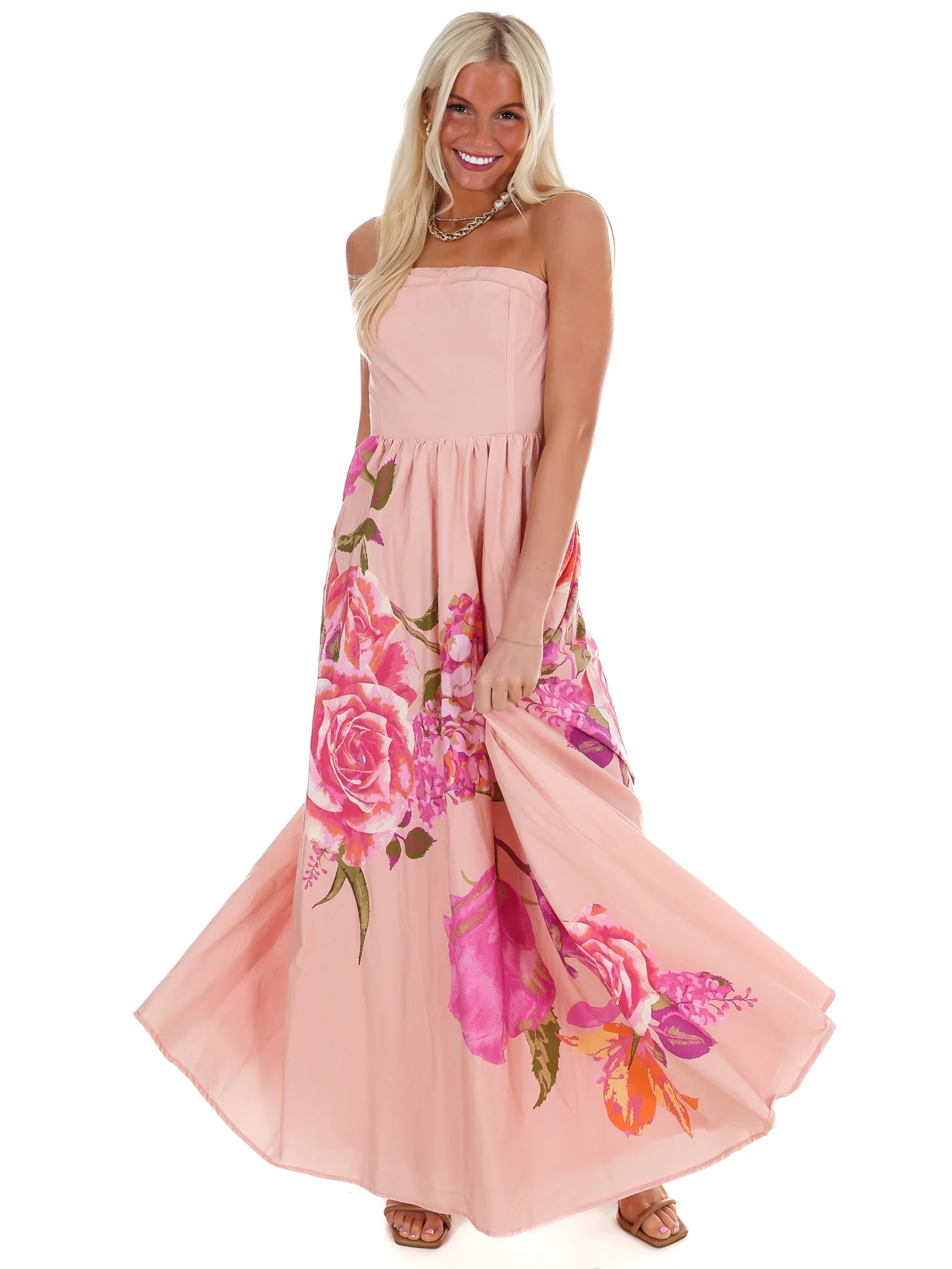 Flower Market Strapless Maxi Dress - Image 5