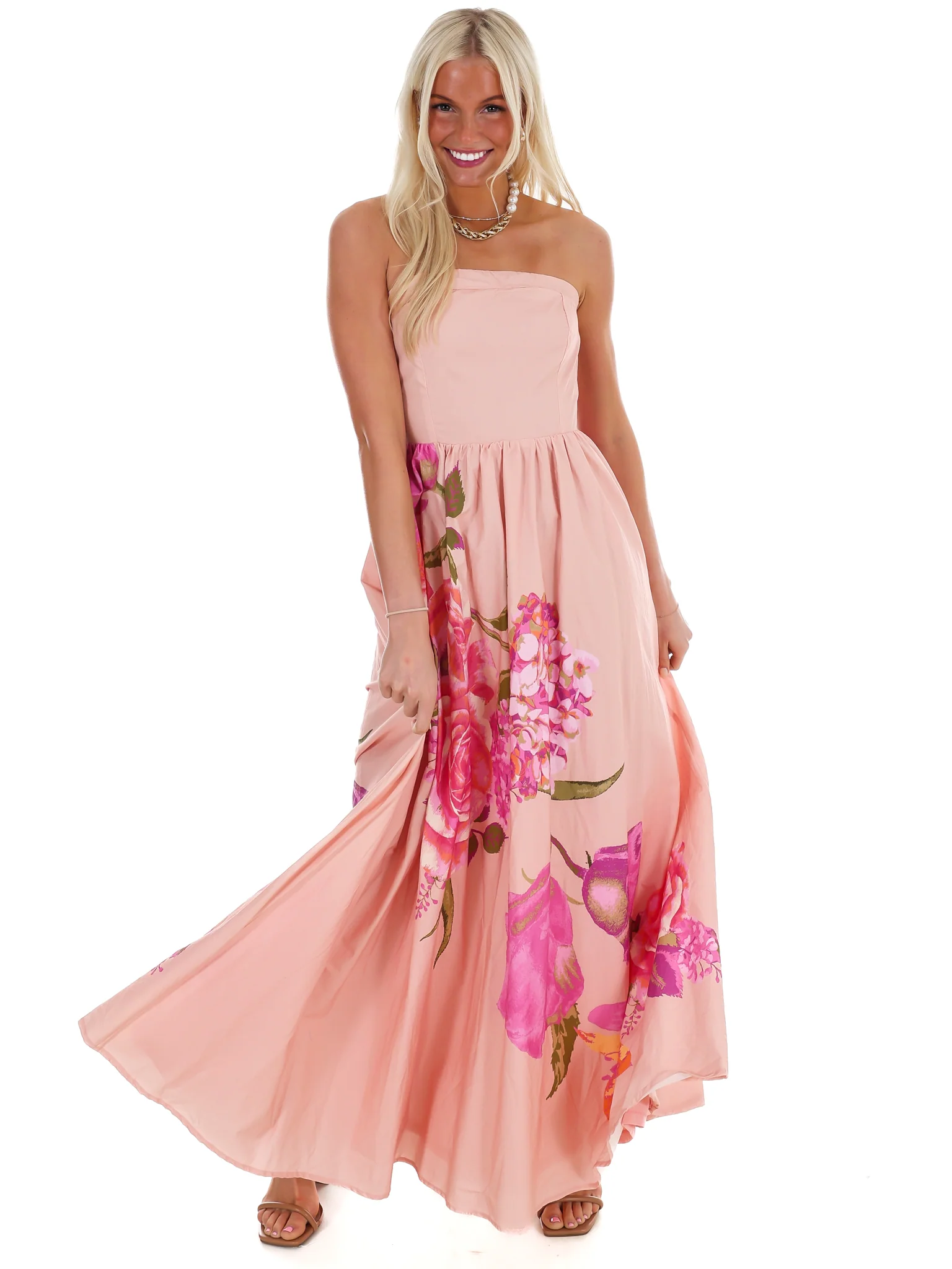 Flower Market Strapless Maxi Dress - Image 6