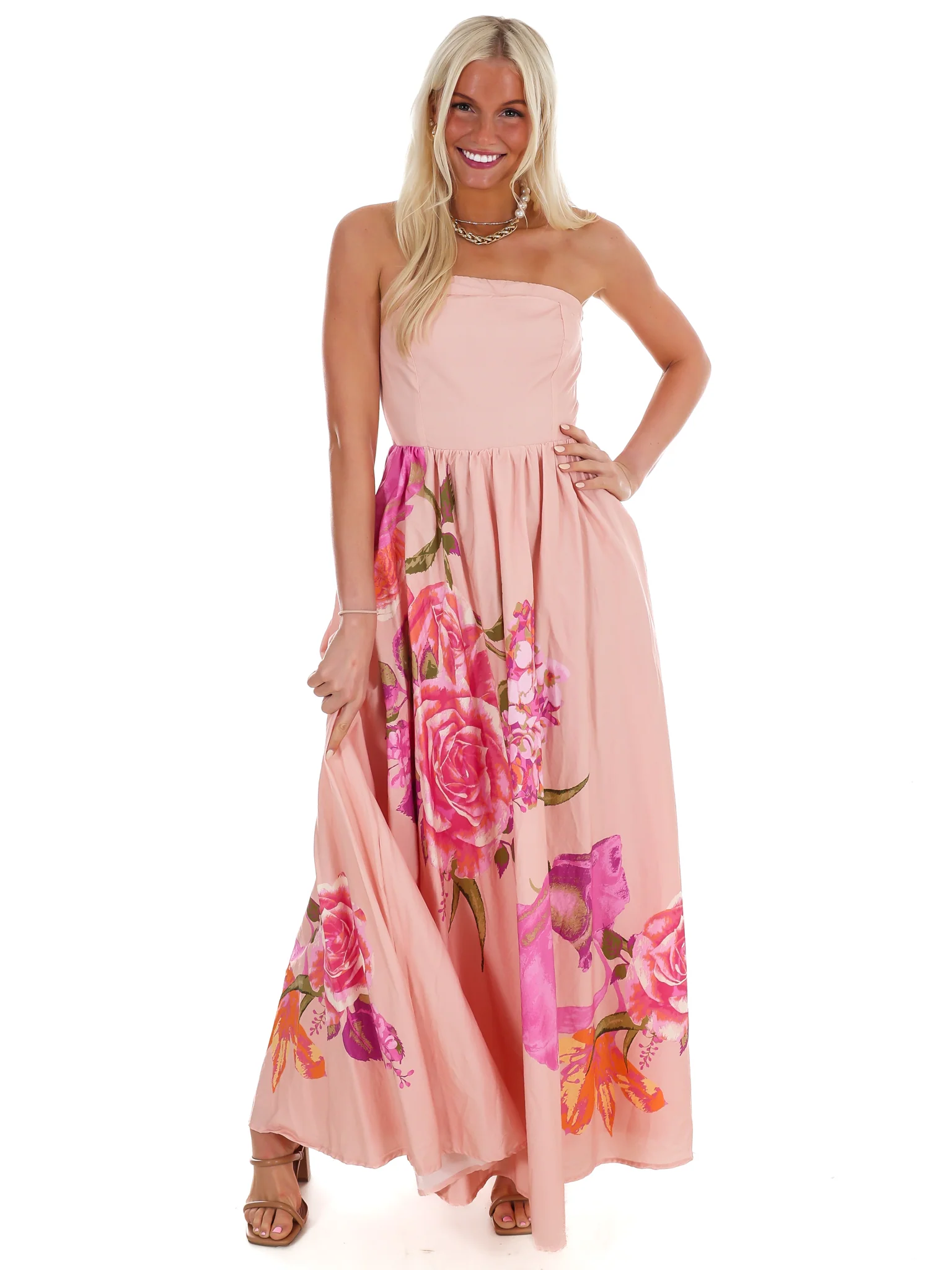 Flower Market Strapless Maxi Dress - Image 7