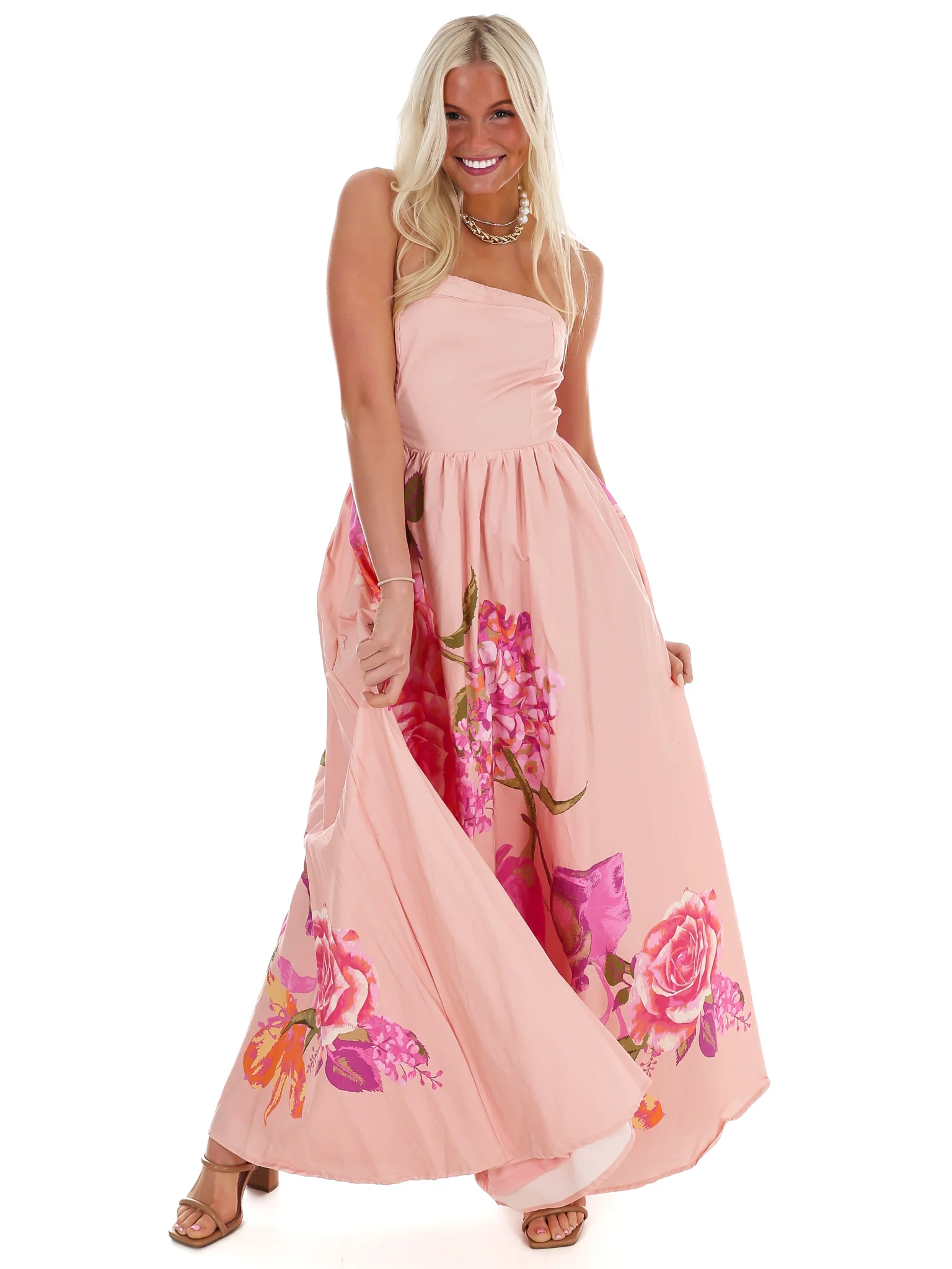 Flower Market Strapless Maxi Dress - Image 8