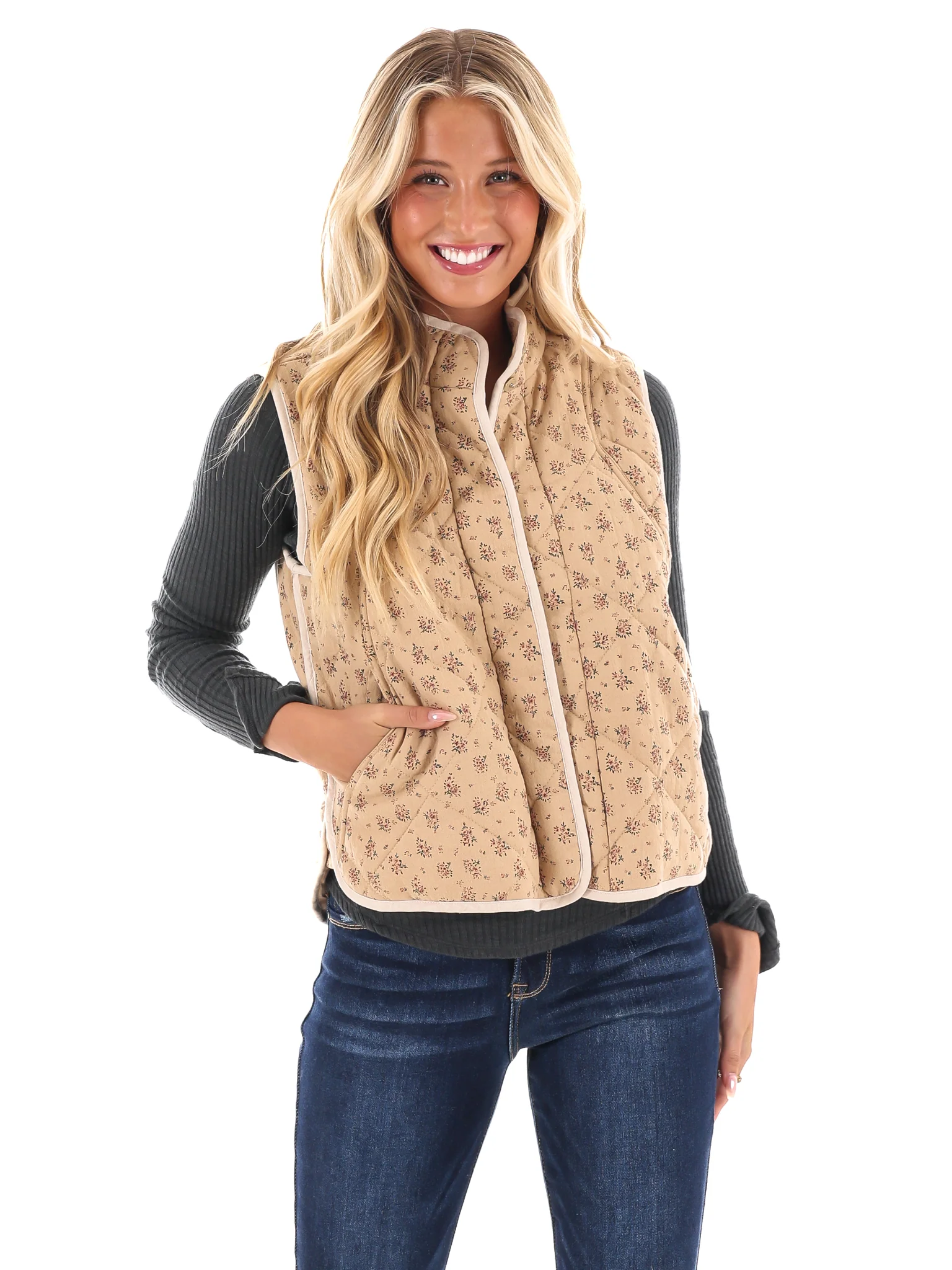 Flower Patch Quilted Vest - Image 3