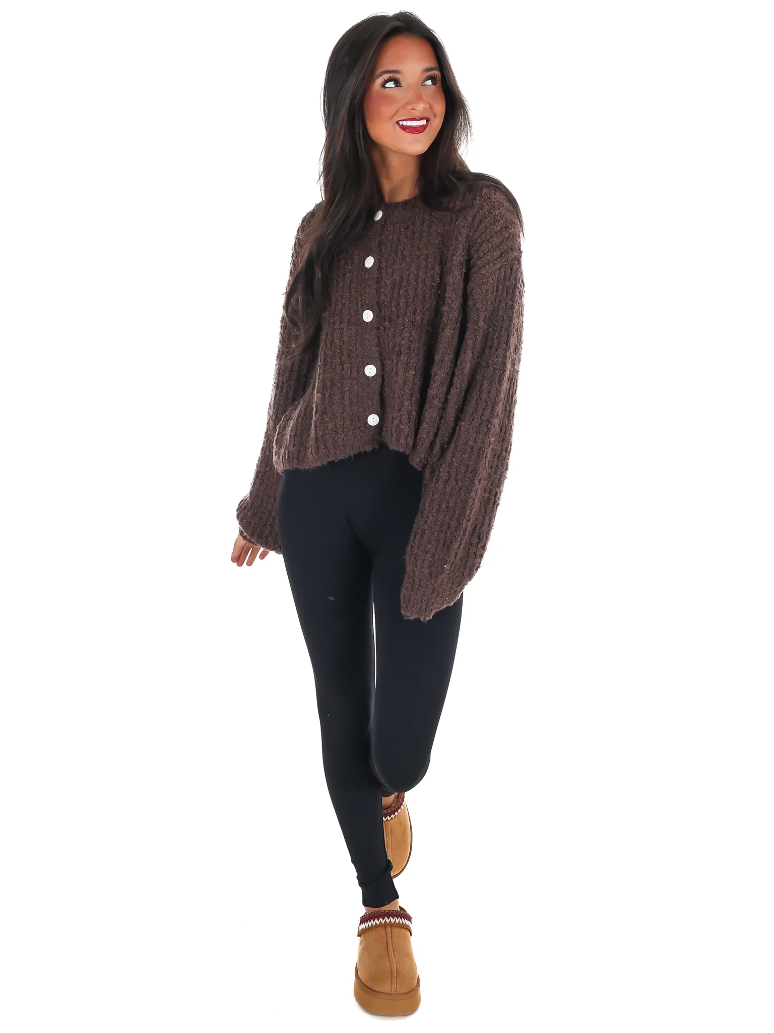 Fluffy Knit Button Up Cardigan Doorbuster - Image 30