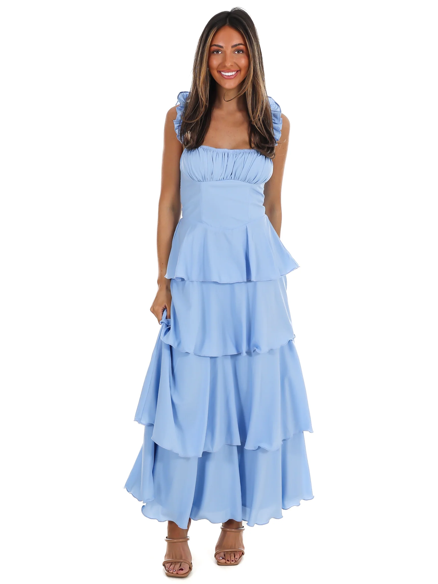 Flutter Away Ruffle Tiered Dress