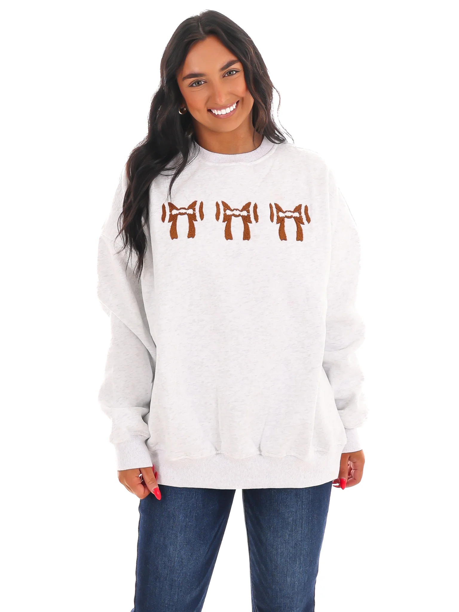 Football Bows Embroider Sweatshirt - Image 5