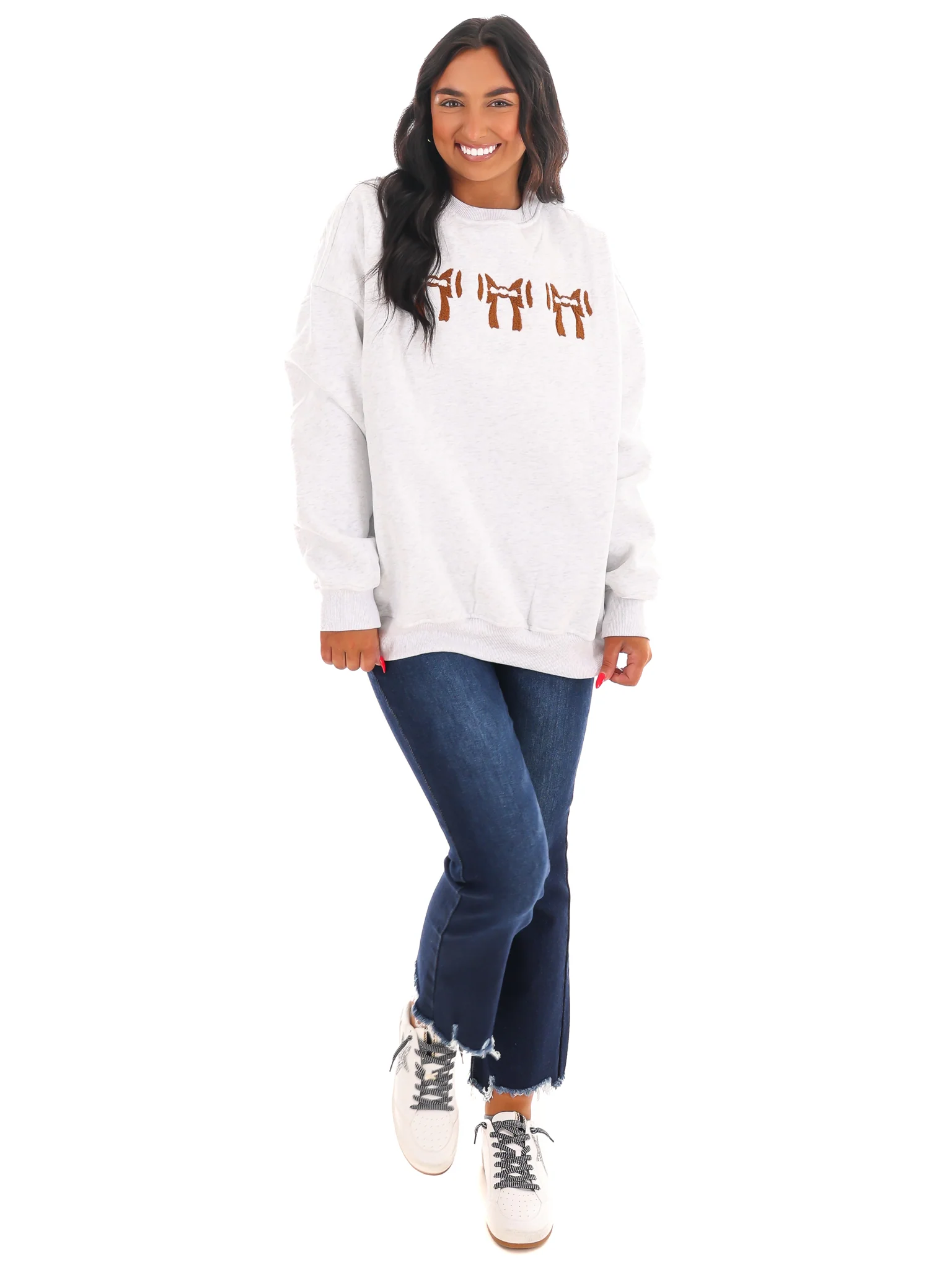 Football Bows Embroider Sweatshirt - Image 6