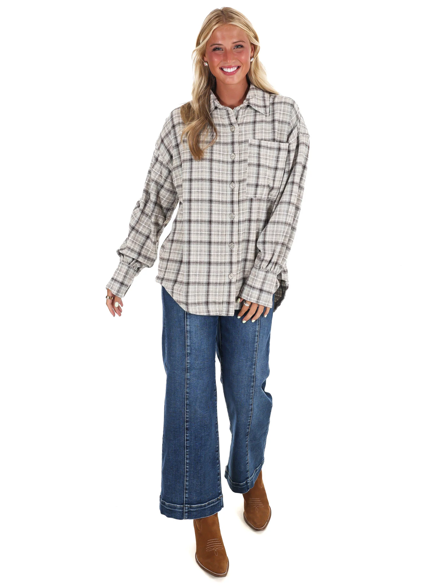 Free People Ashley Plaid Shirt - Image 4