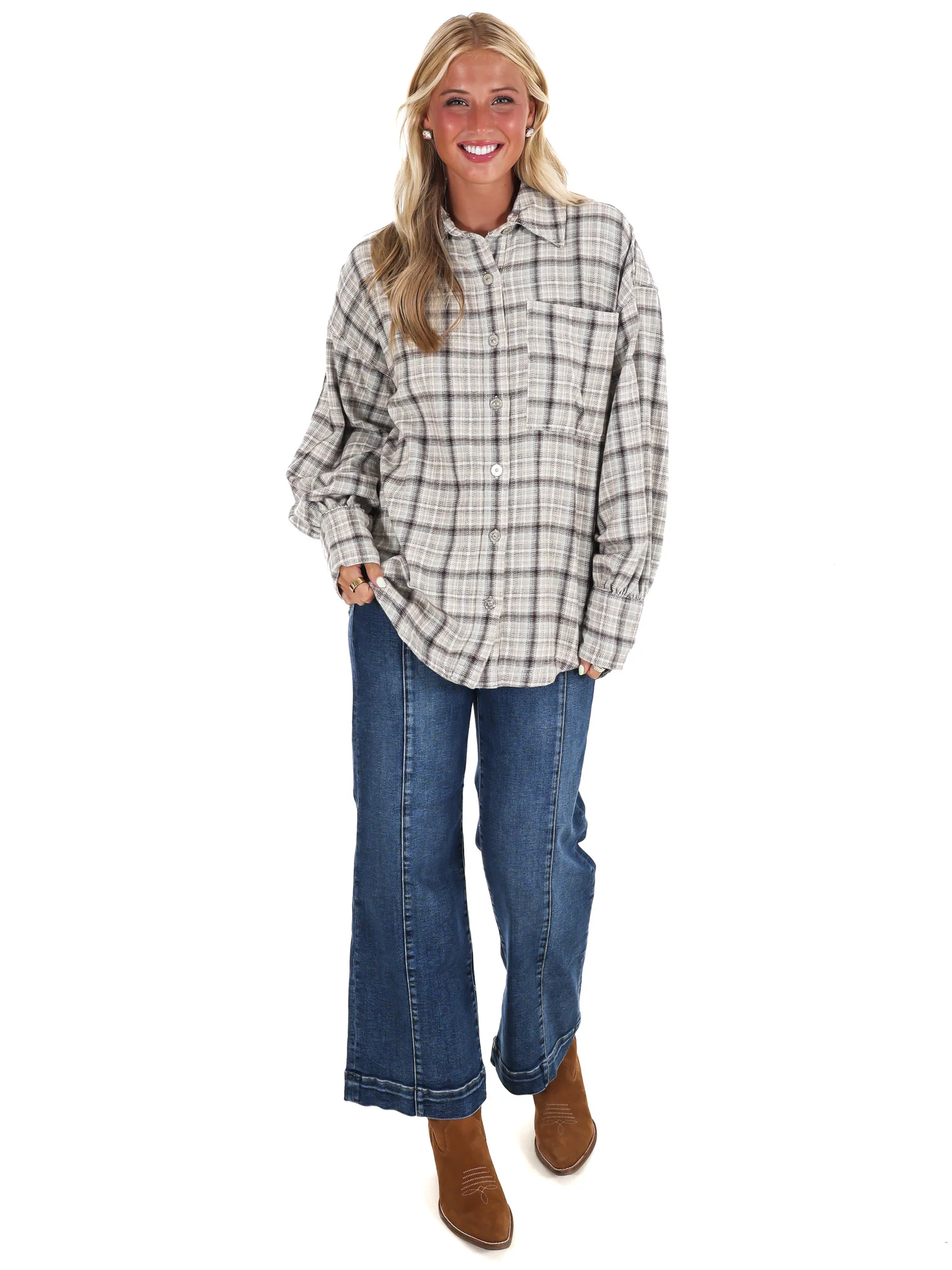 Free People Ashley Plaid Shirt - Image 6