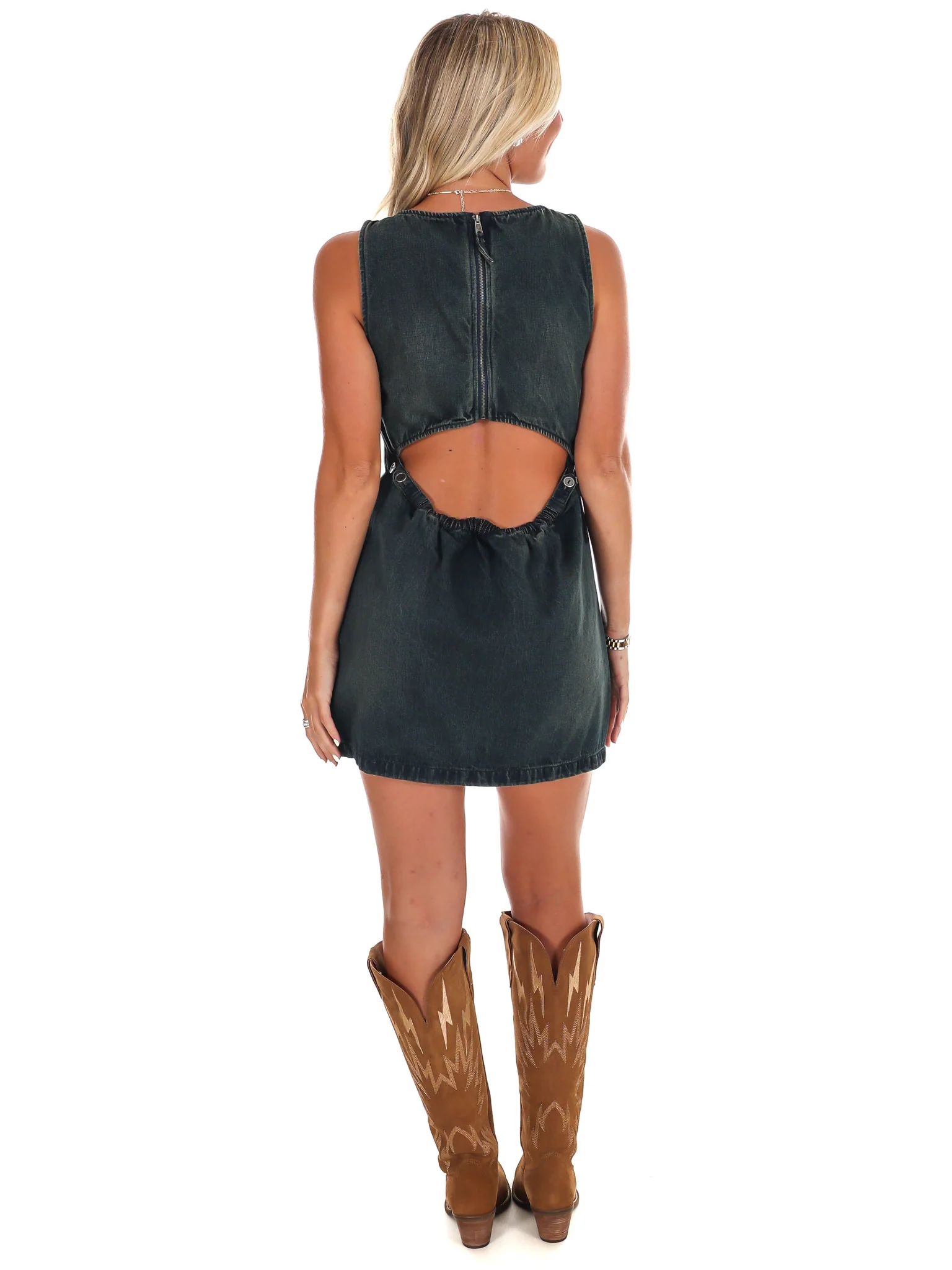 Free People Atlas Denim Mini Dress - Image 16