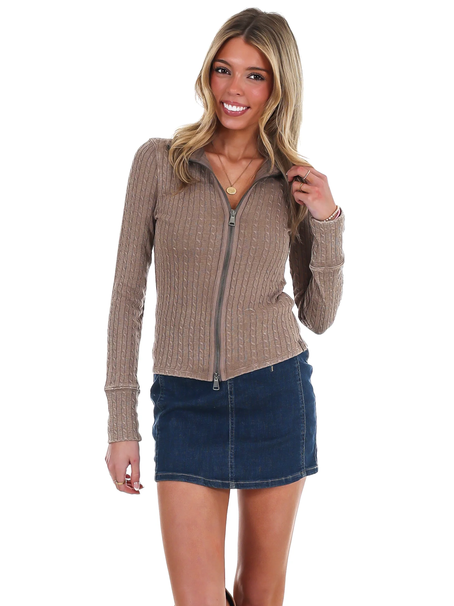 Free People Brunch Girl Zip Up