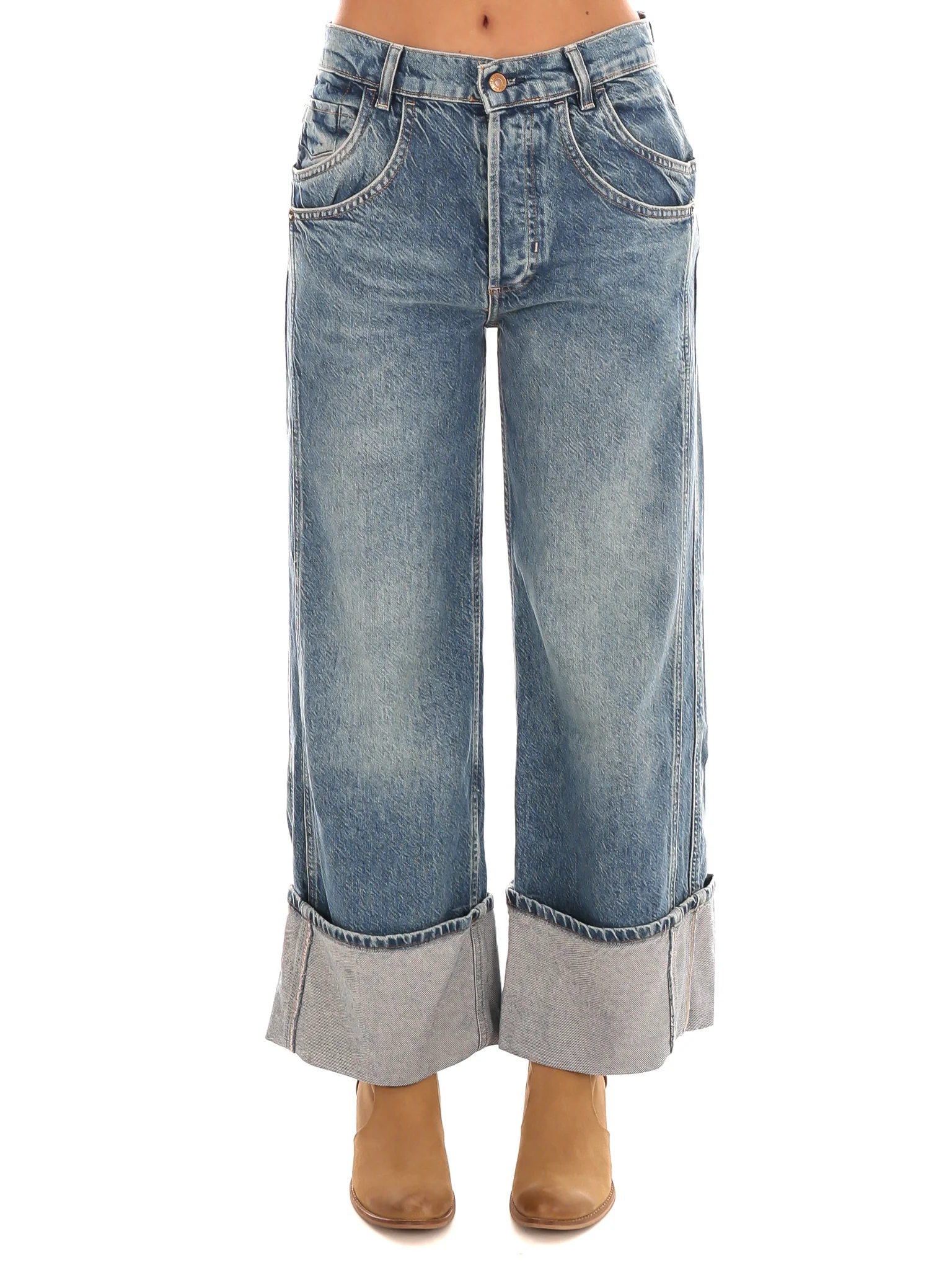 Free People Final Countdown Cuffed Mid Rise Jeans - Image 3