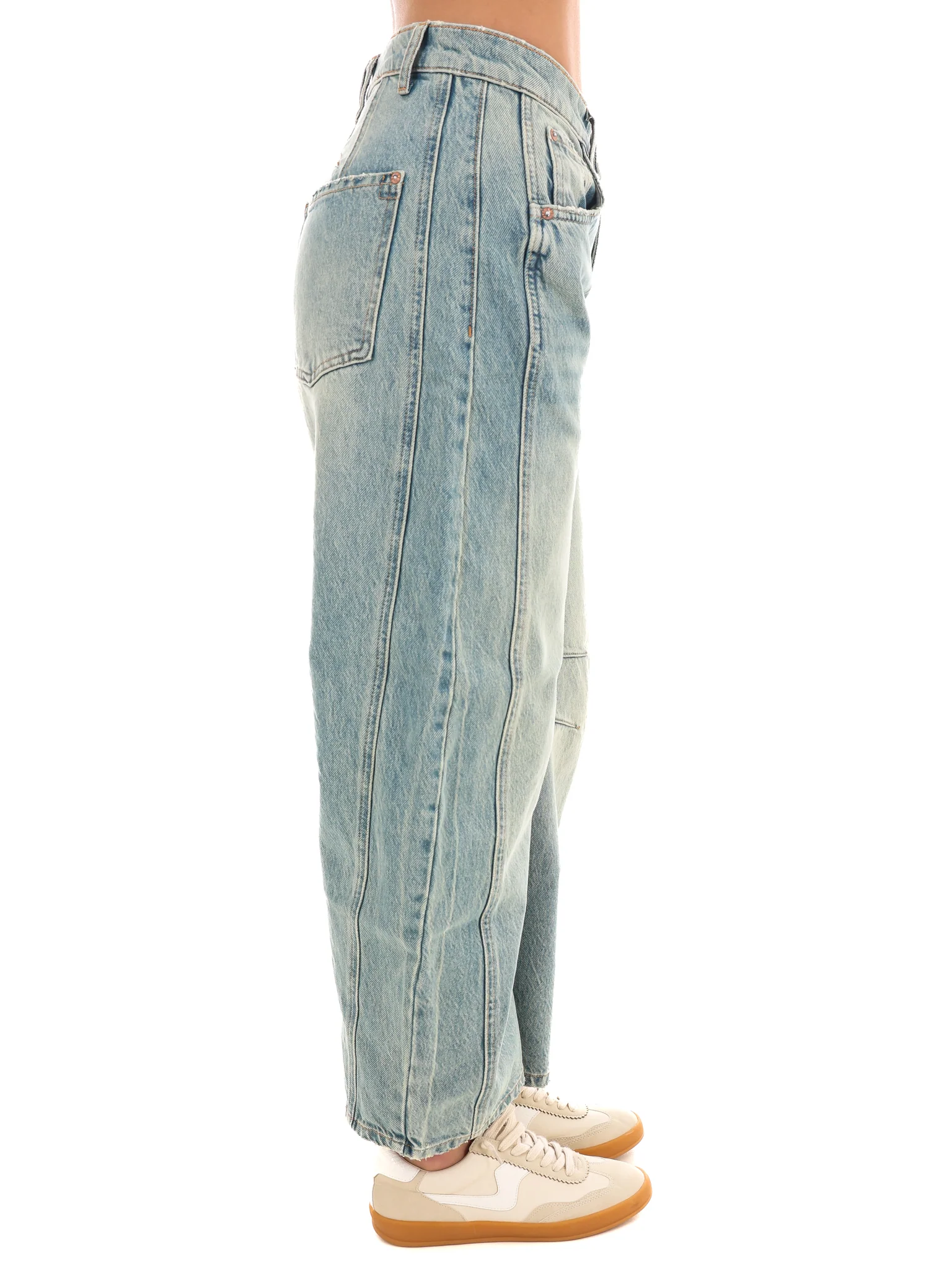 Free People Good Luck Mid Rise Barrel Jeans - Image 10