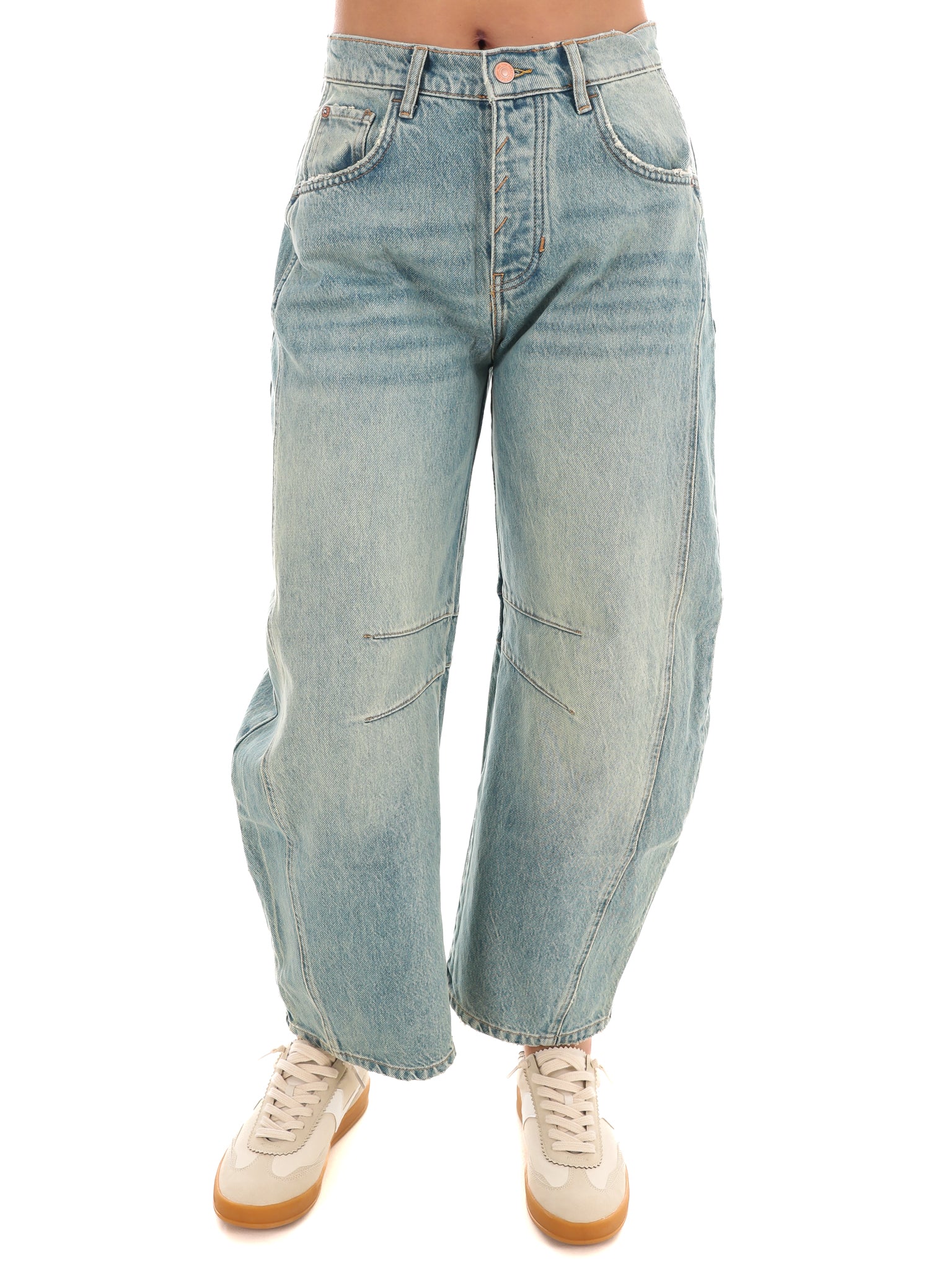 Free People Good Luck Mid Rise Barrel Jeans - Image 11