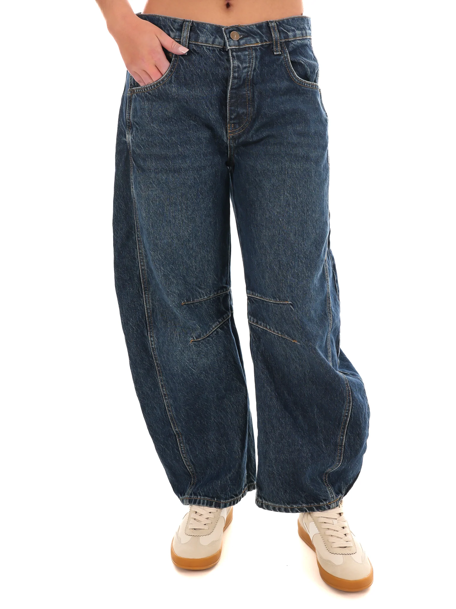 Free People Good Luck Mid Rise Barrel Jeans - Image 14