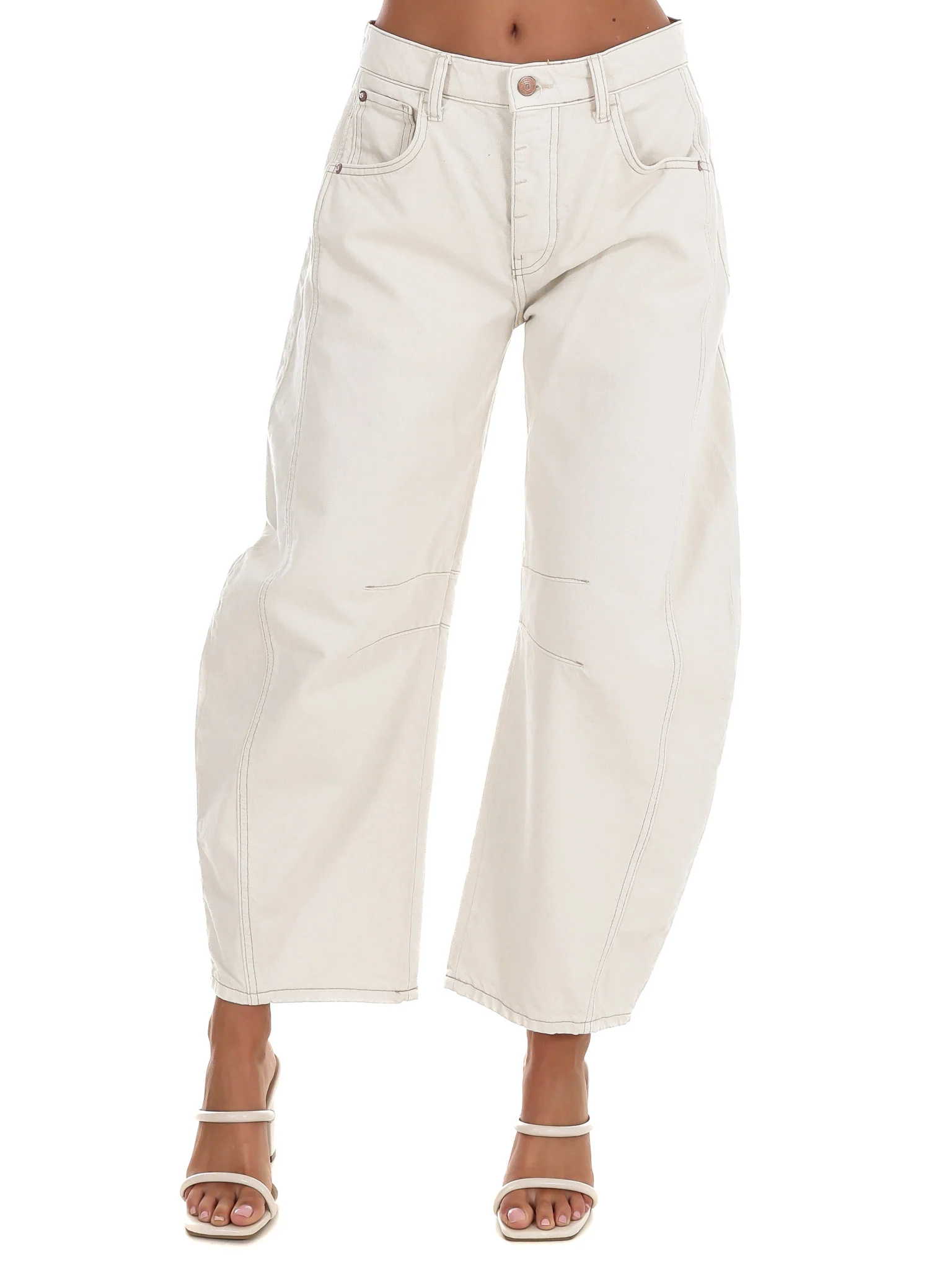 Free People Good Luck Mid Rise Barrel Jeans - Image 18