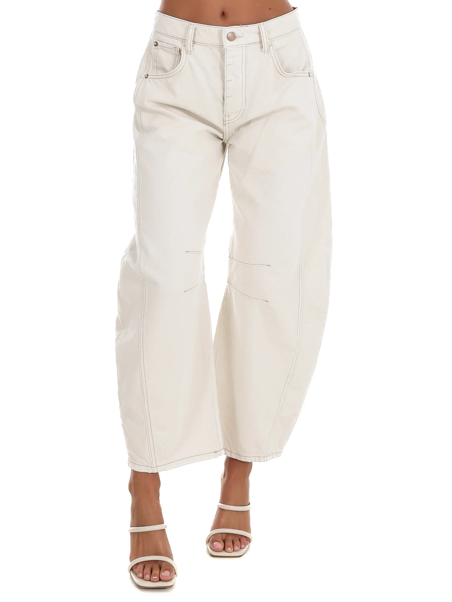 Free People Good Luck Mid Rise Barrel Jeans - Image 21