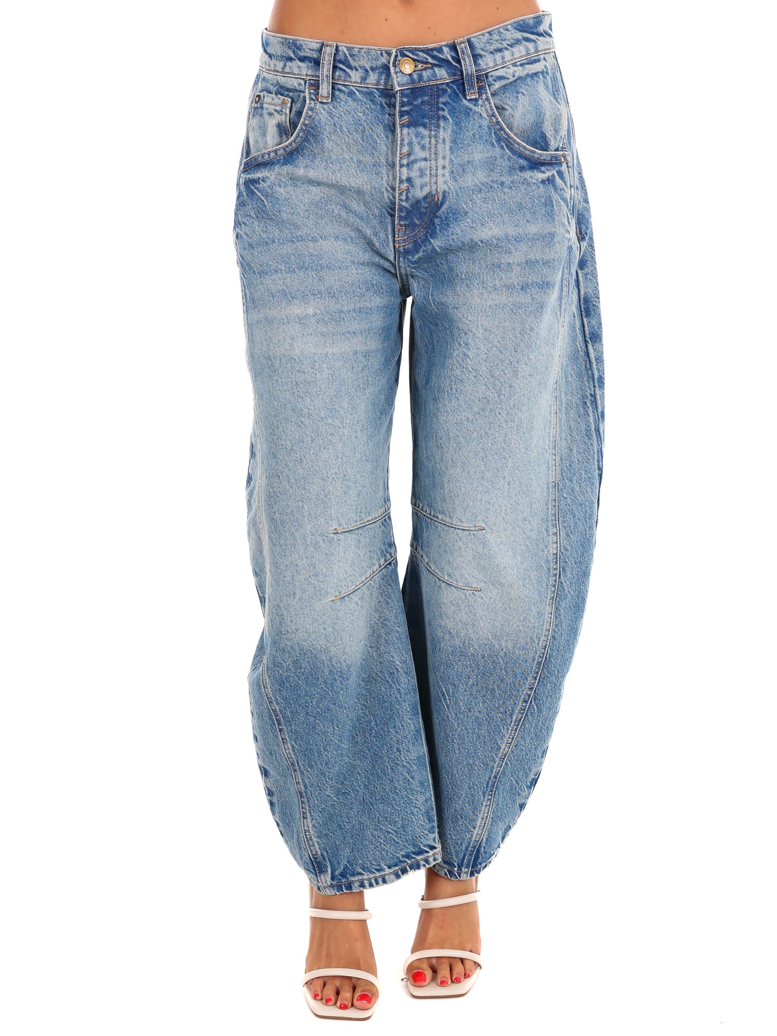 Free People Good Luck Mid Rise Barrel Jeans - Image 3