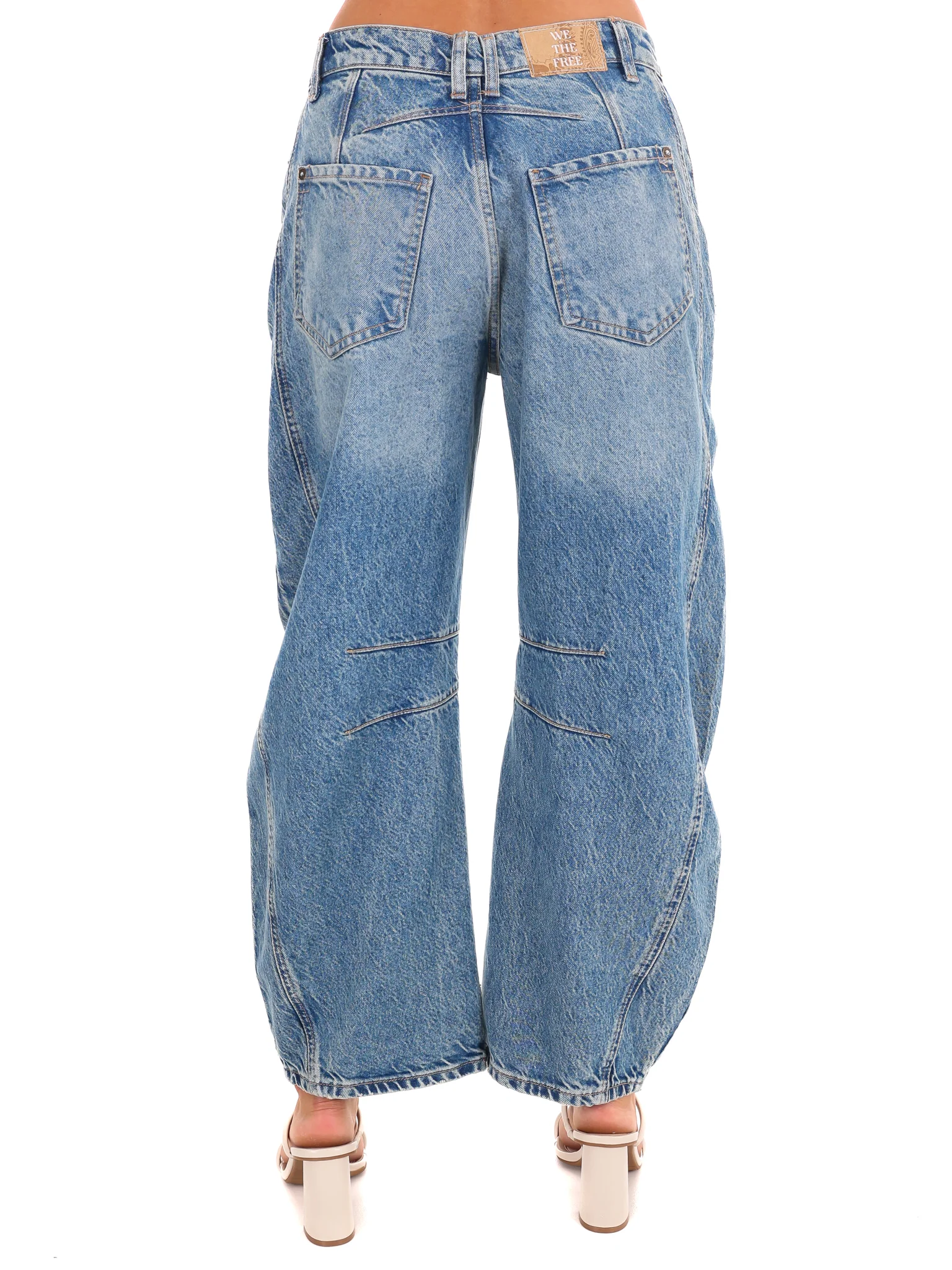 Free People Good Luck Mid Rise Barrel Jeans - Image 4