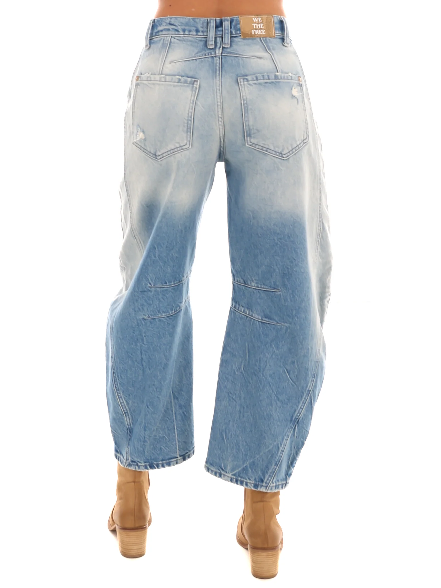 Free People Good Luck Mid Rise Barrel Jeans - Image 8