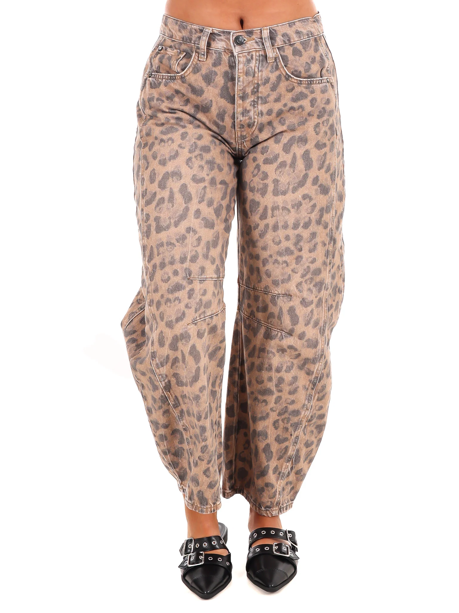 Free People Good Luck Printed Barrel Jeans - Image 3