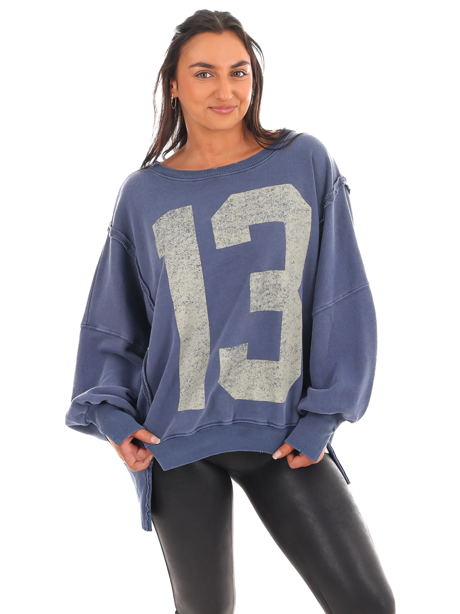 Free People Graphic Camden Navy Combo 13 Pullover - Image 3