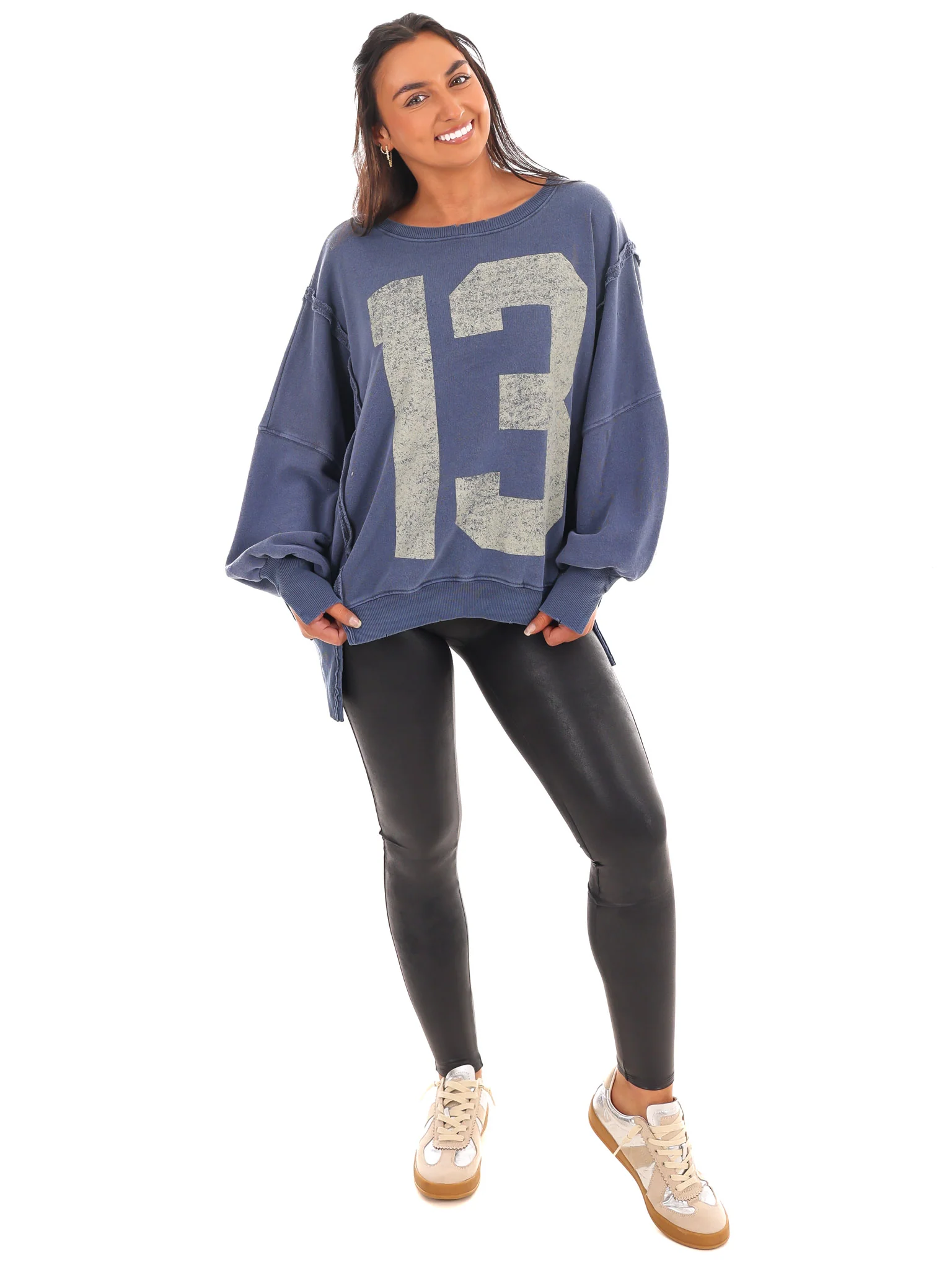 Free People Graphic Camden Navy Combo 13 Pullover - Image 4