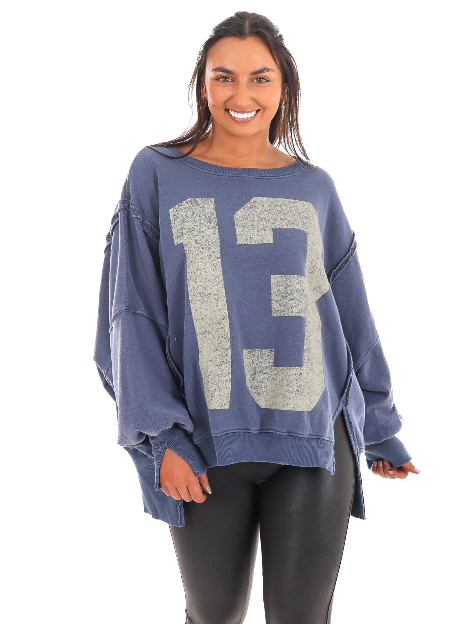 Free People Graphic Camden Navy Combo 13 Pullover - Image 5