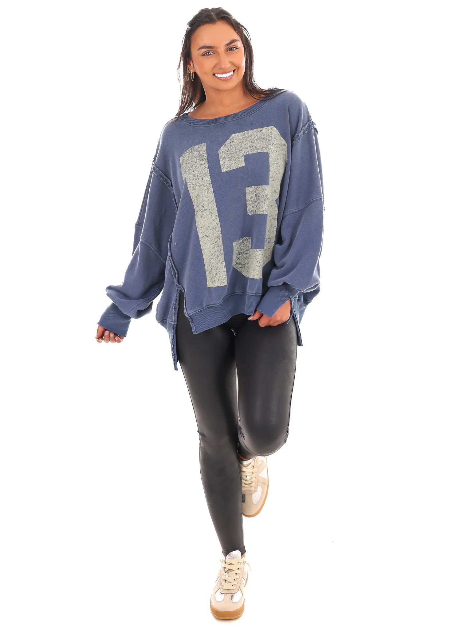 Free People Graphic Camden Navy Combo 13 Pullover - Image 6