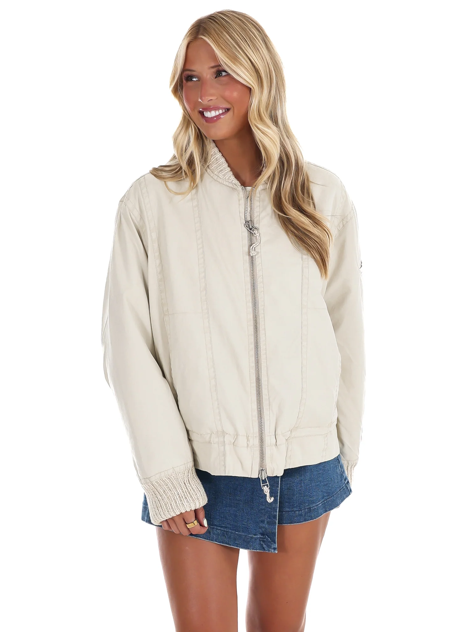 Free People Jax Washed Bomber Jacket - Image 3