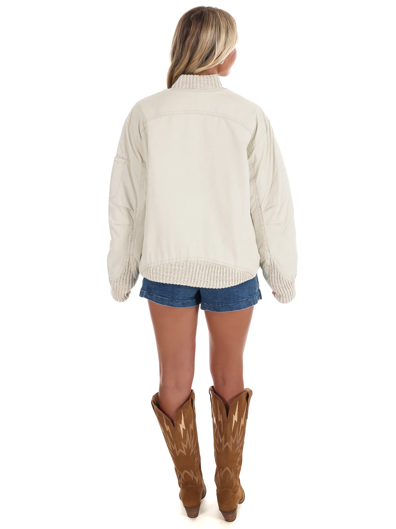 Free People Jax Washed Bomber Jacket - Image 7