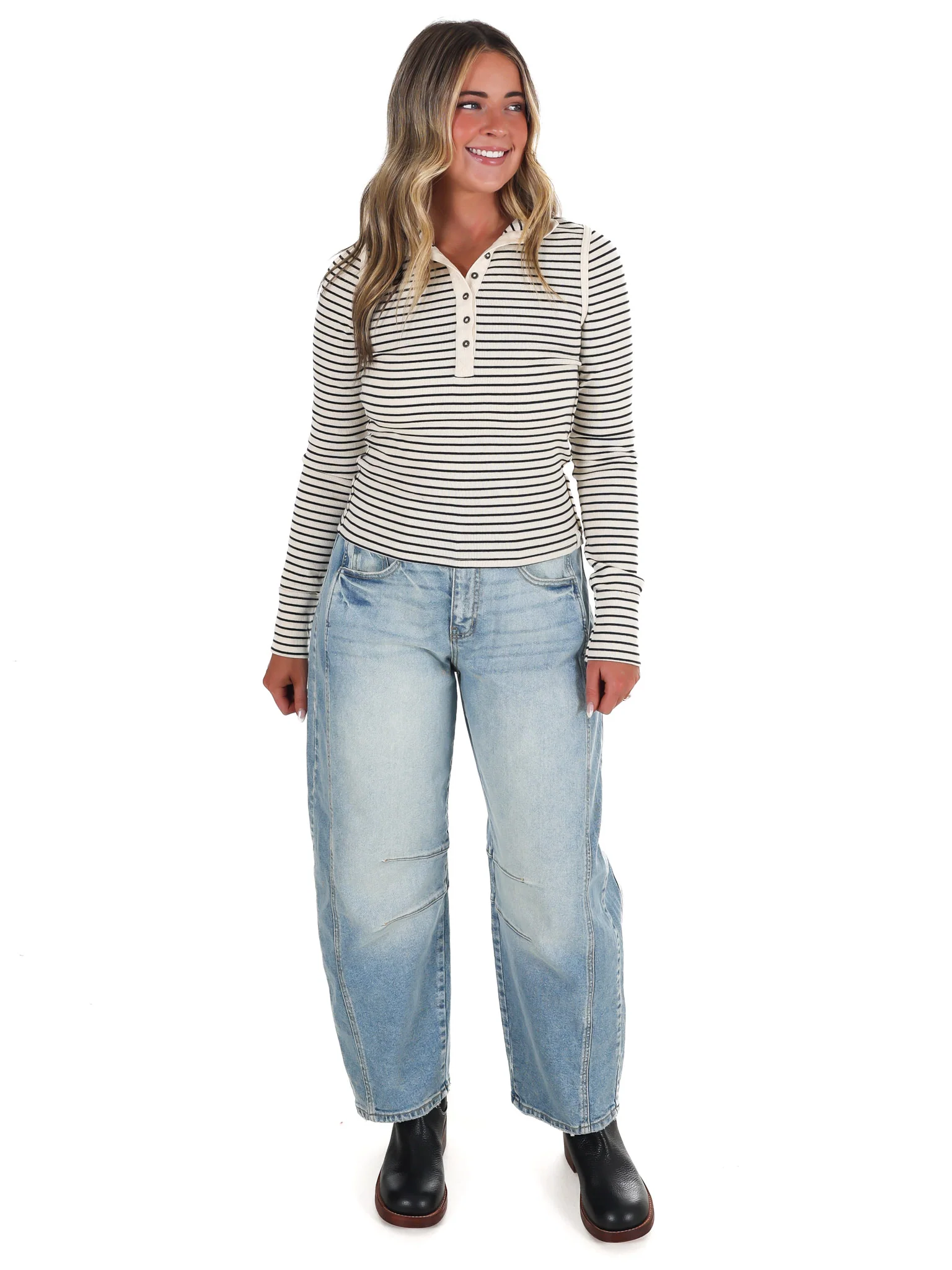 Free People Lake Henley Stripe Top - Image 11
