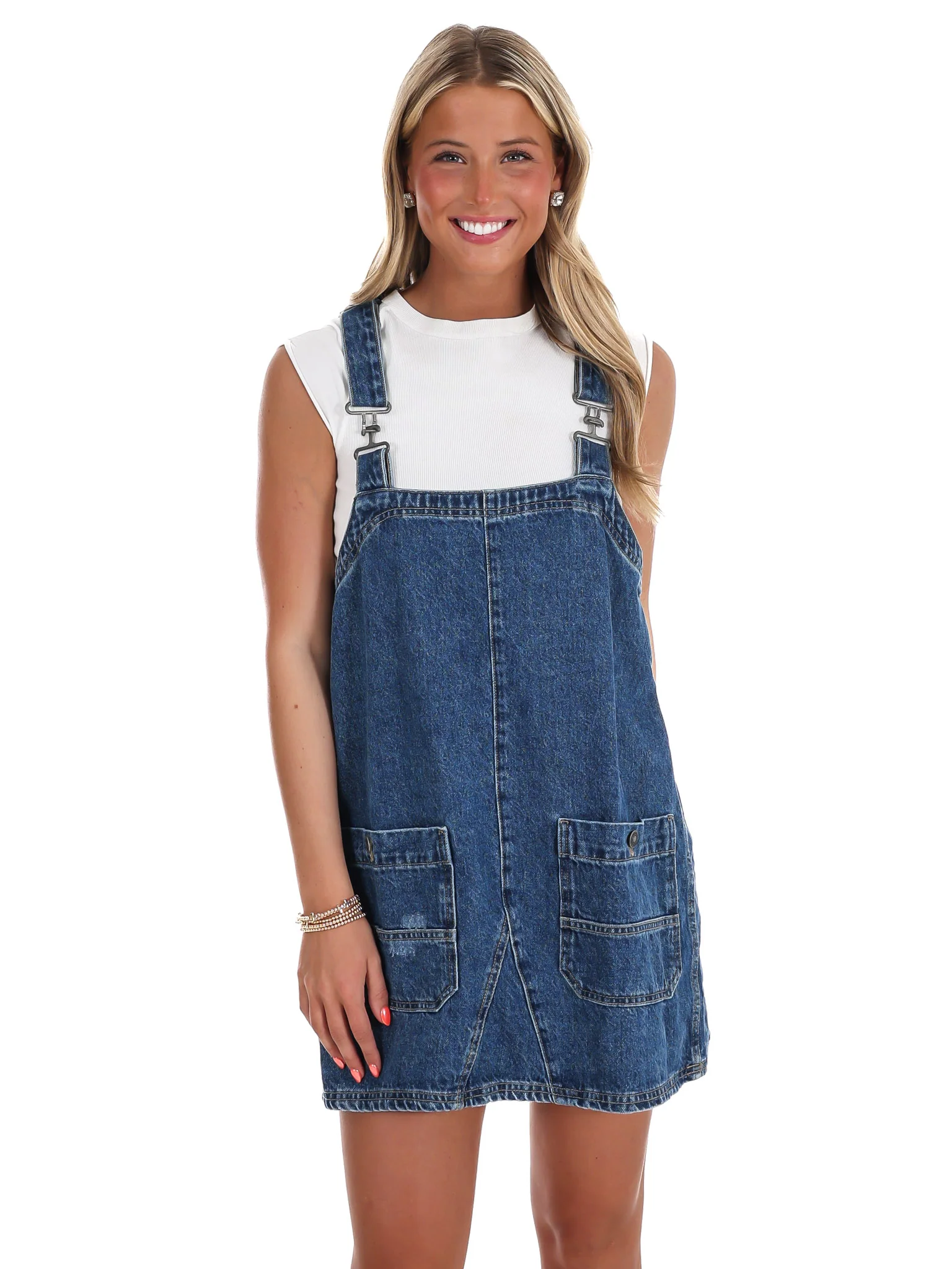 Free People Overall Smock Mini Dress - Image 3