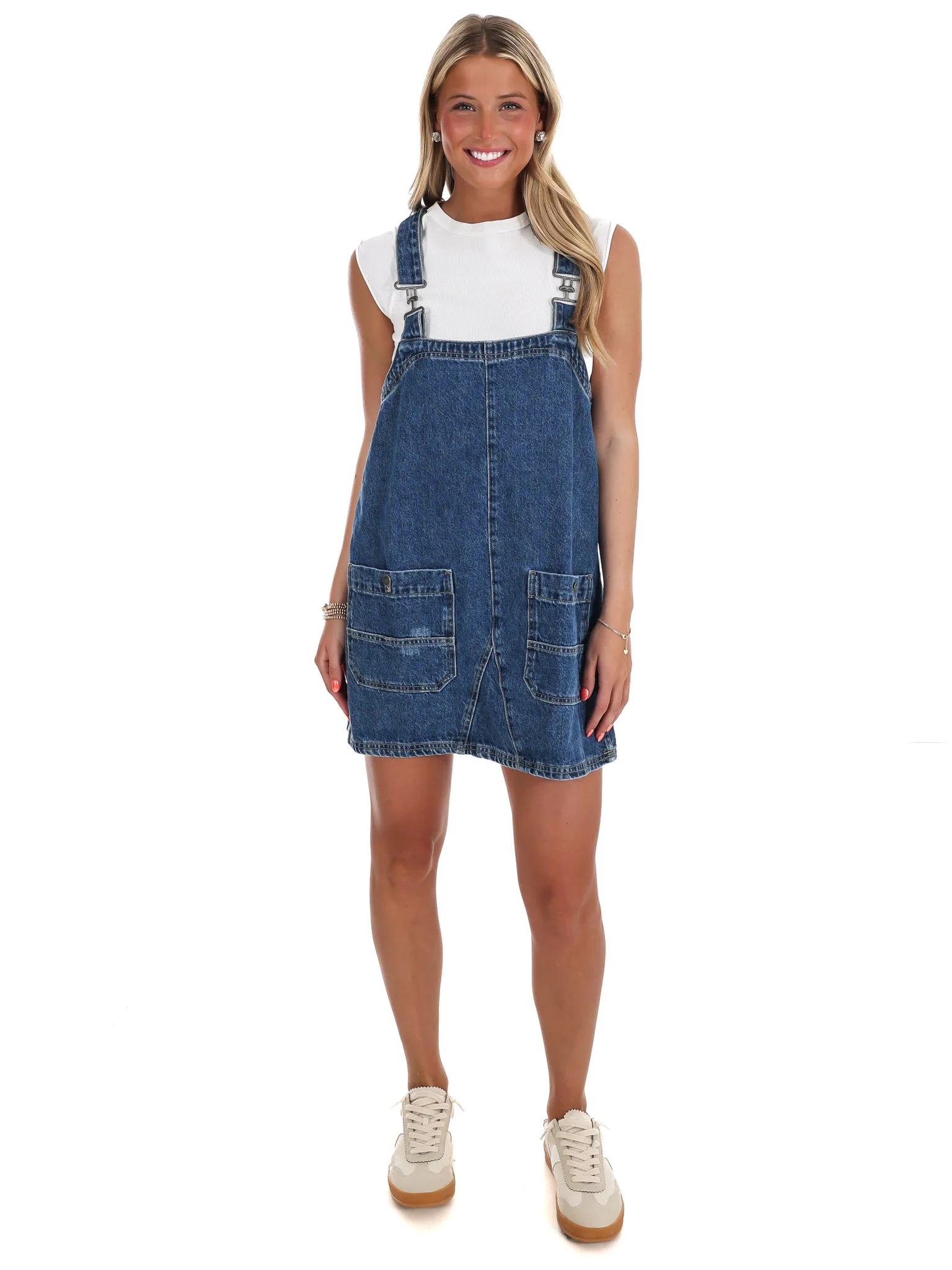 Free People Overall Smock Mini Dress - Image 4