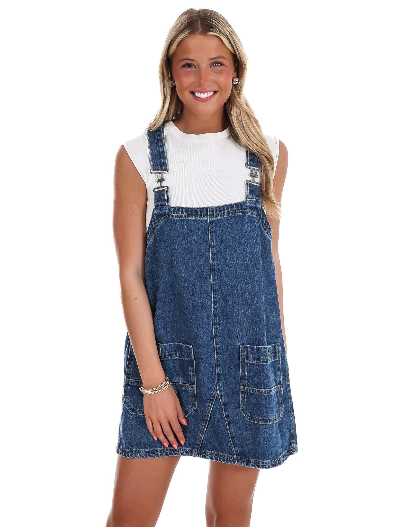 Free People Overall Smock Mini Dress - Image 5