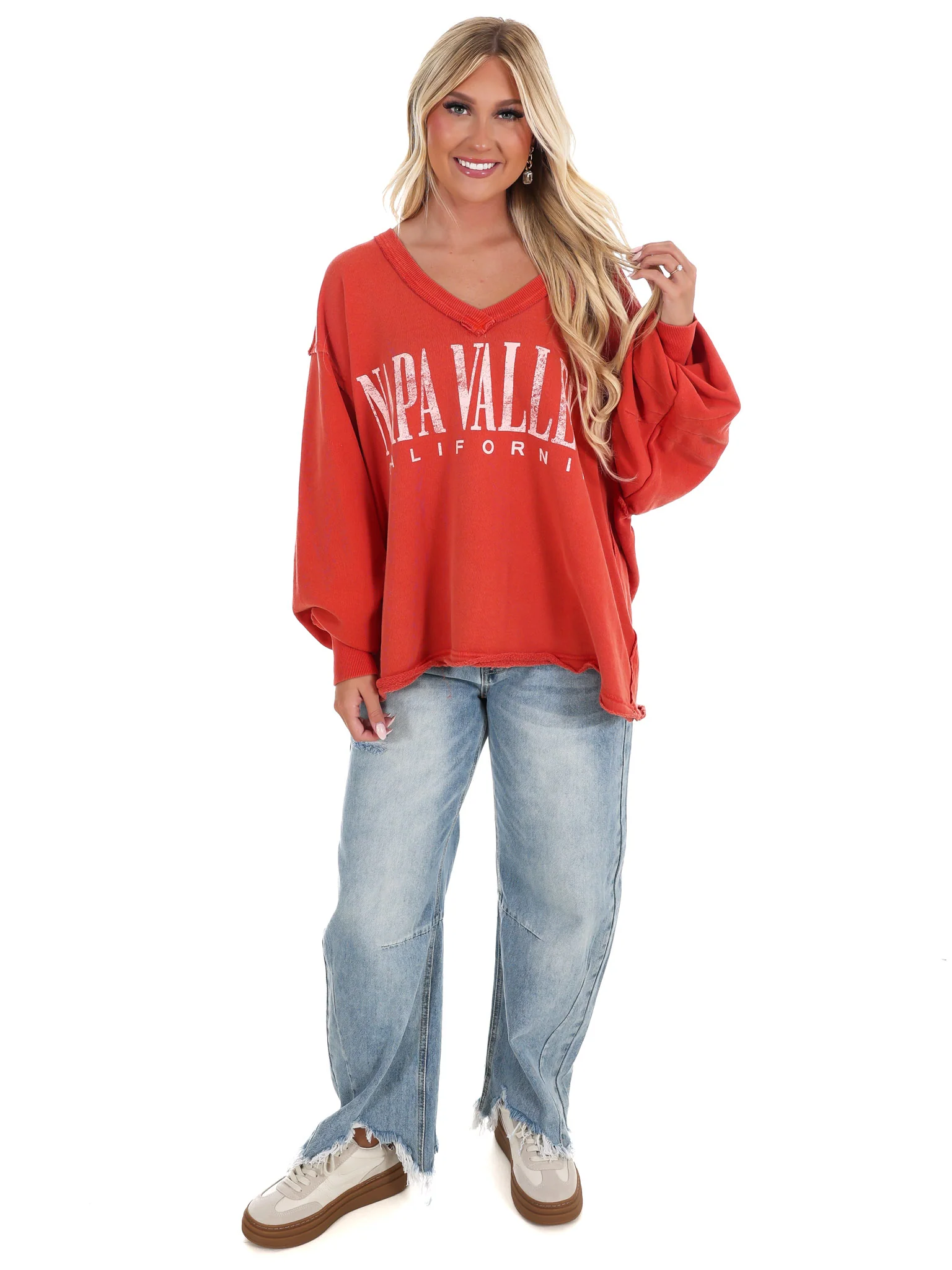 Free People Venice V-Neck Graphic Sweatshirt - Image 10