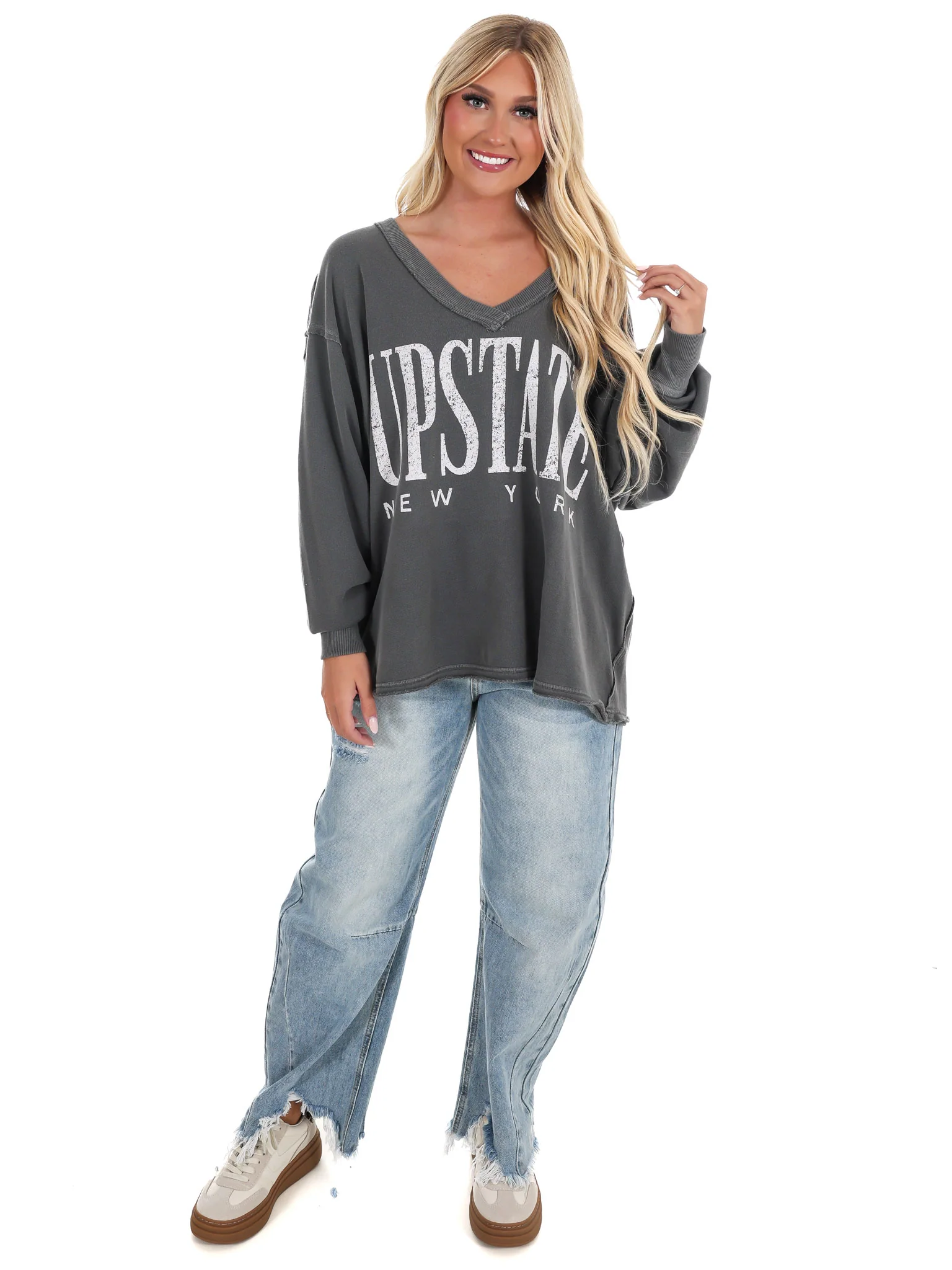Free People Venice V-Neck Graphic Sweatshirt - Image 2