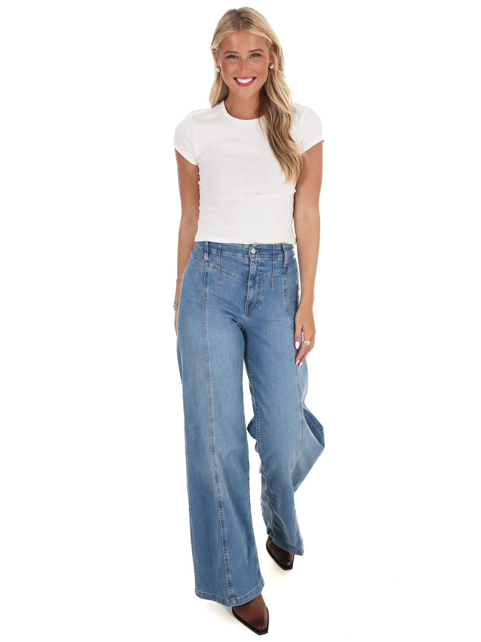 Free People Wait A Minute Baby Tee - Image 4