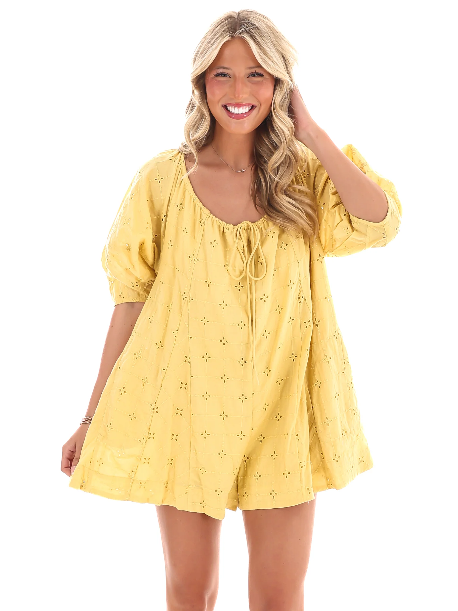 Free to Dream Eyelet Romper - Image 5