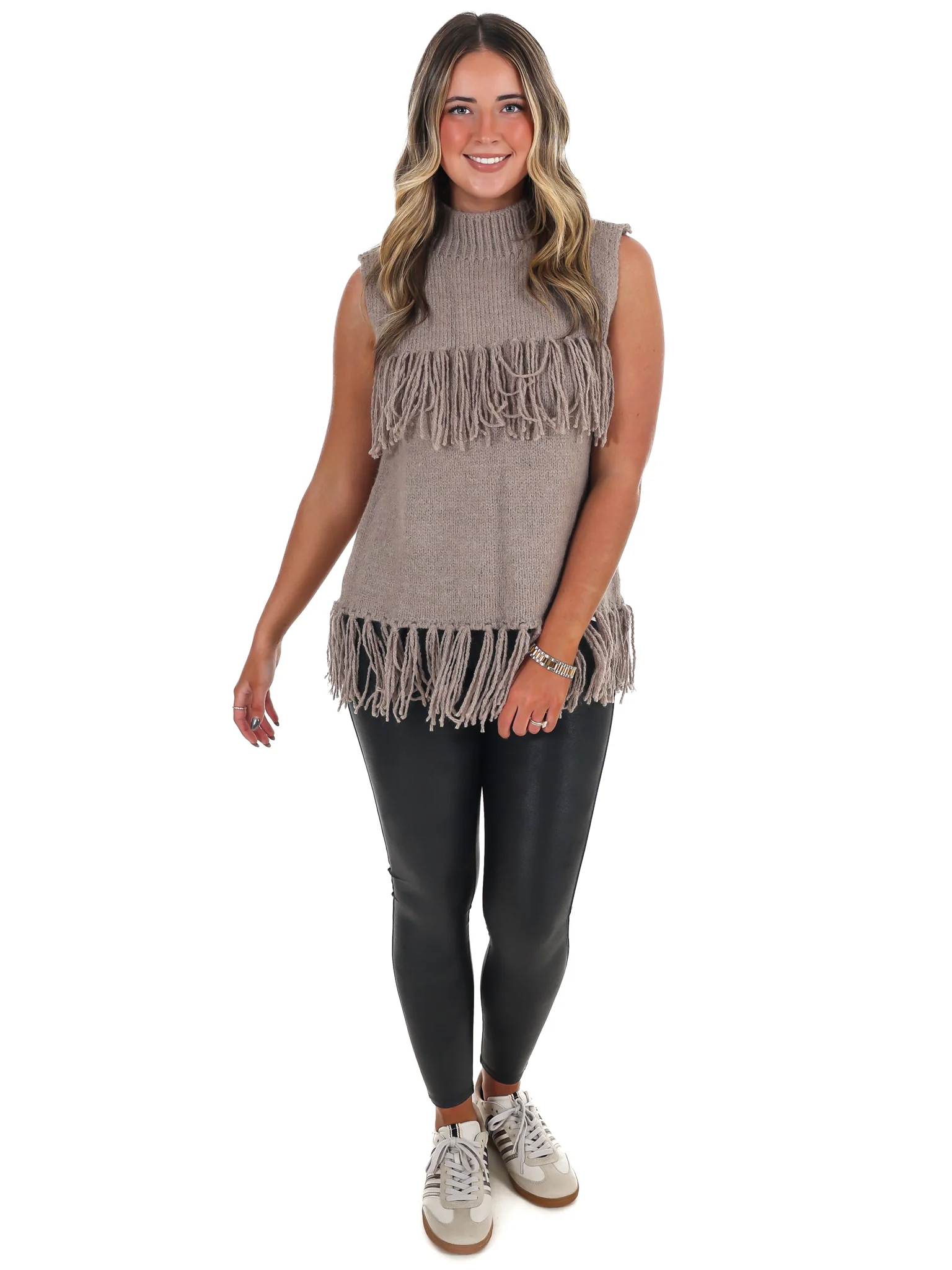 Fringe Sleeveless Sweater Top - Image 2