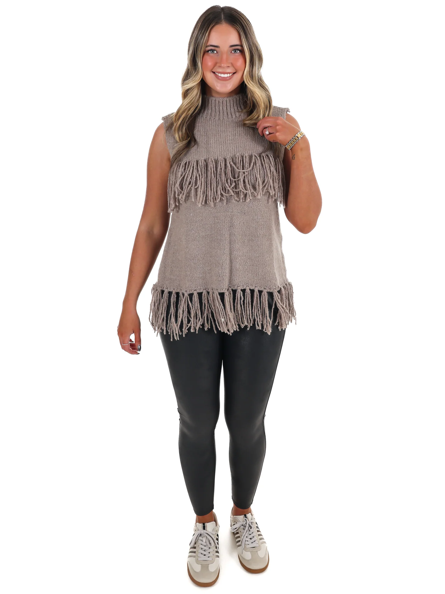 Fringe Sleeveless Sweater Top - Image 6