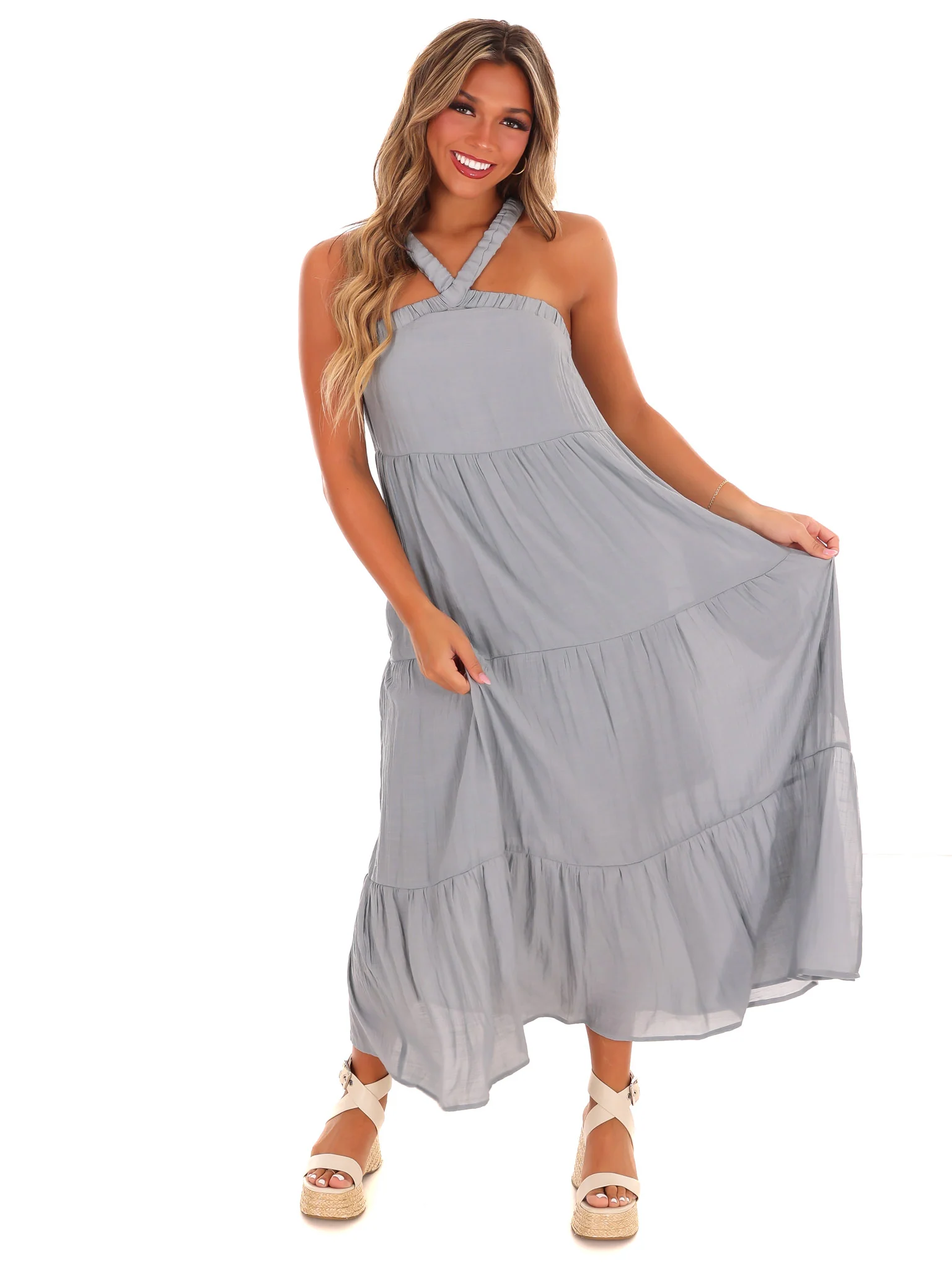 Front and Center Halter Maxi Dress - Image 2