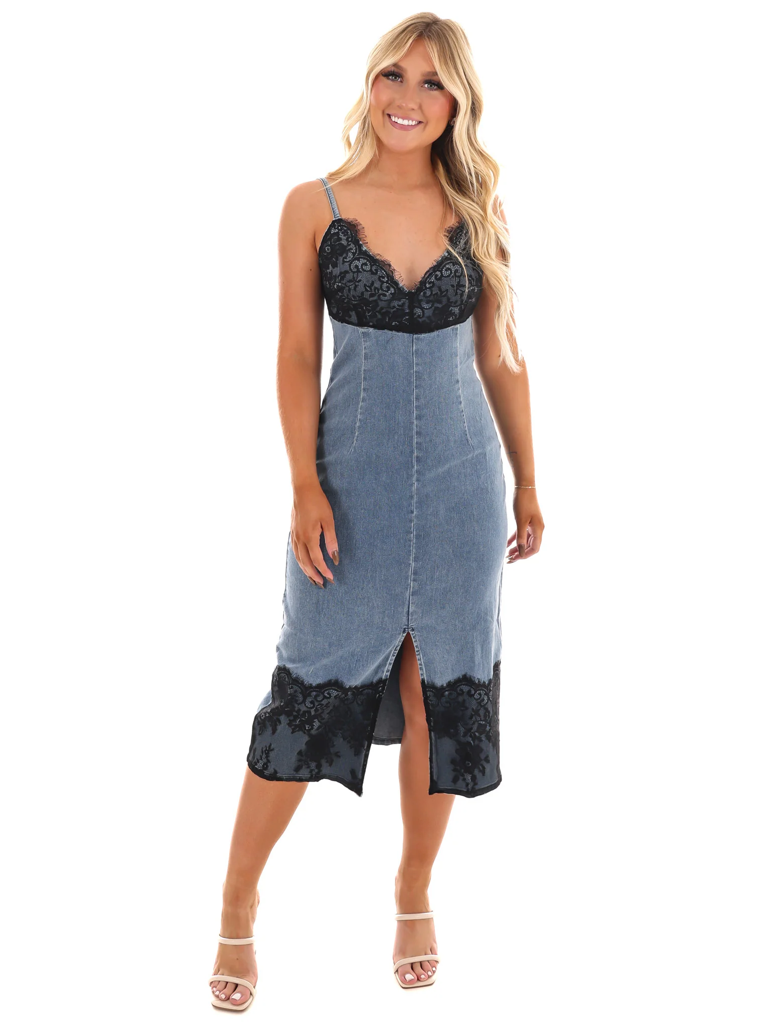 Frontier Flare Denim Midi Dress - Image 10